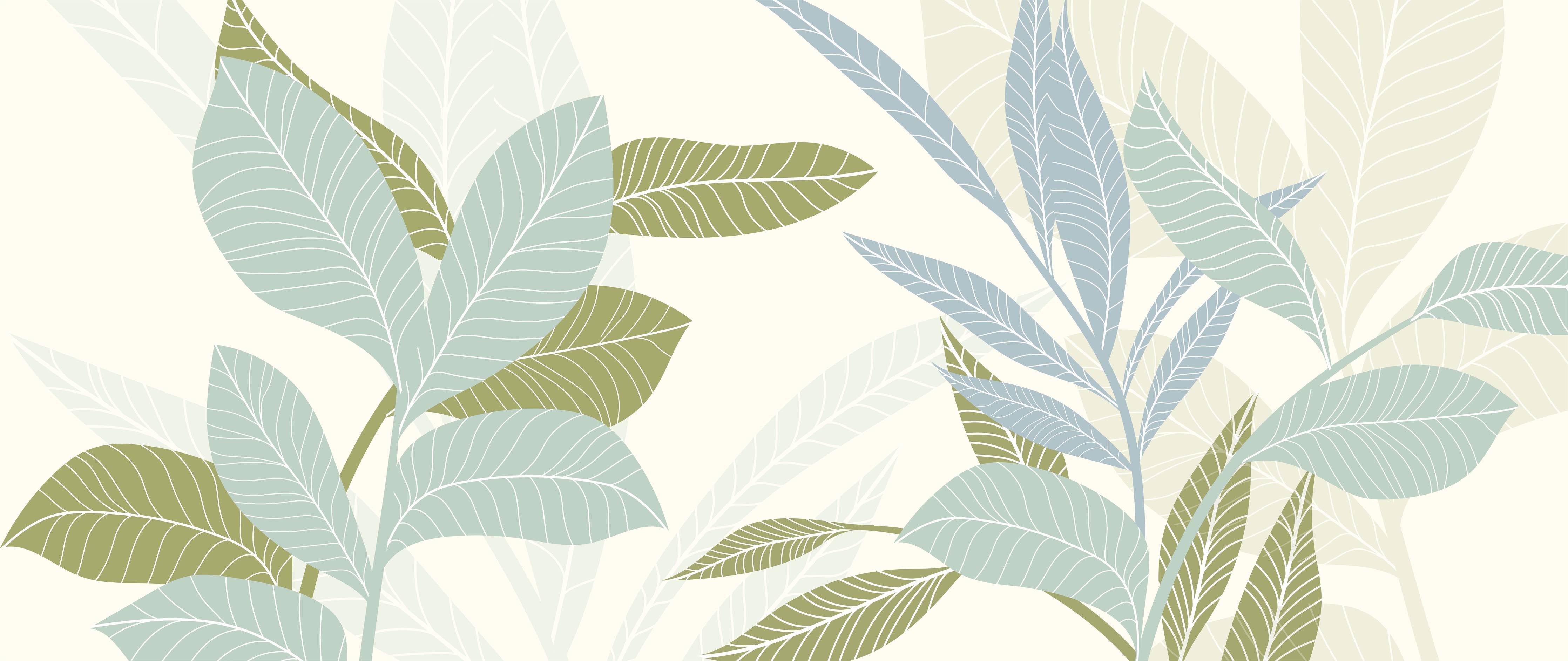 Kinderzimmer Wandgestaltung-Illustrierte Blättermotiv Tapete