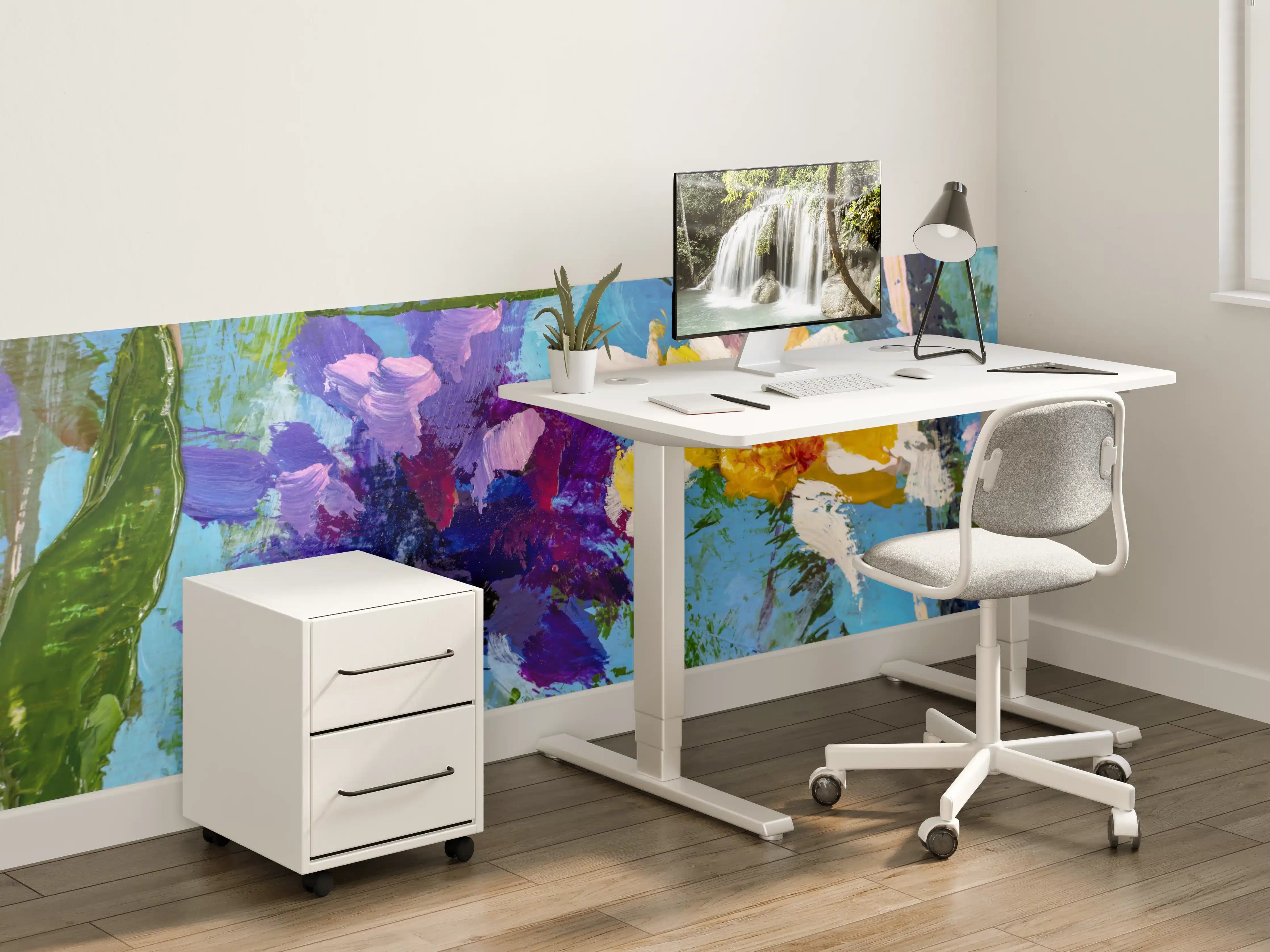 Kinderzimmer Wandgestaltung - Impressionistisches Blumen Gemälde