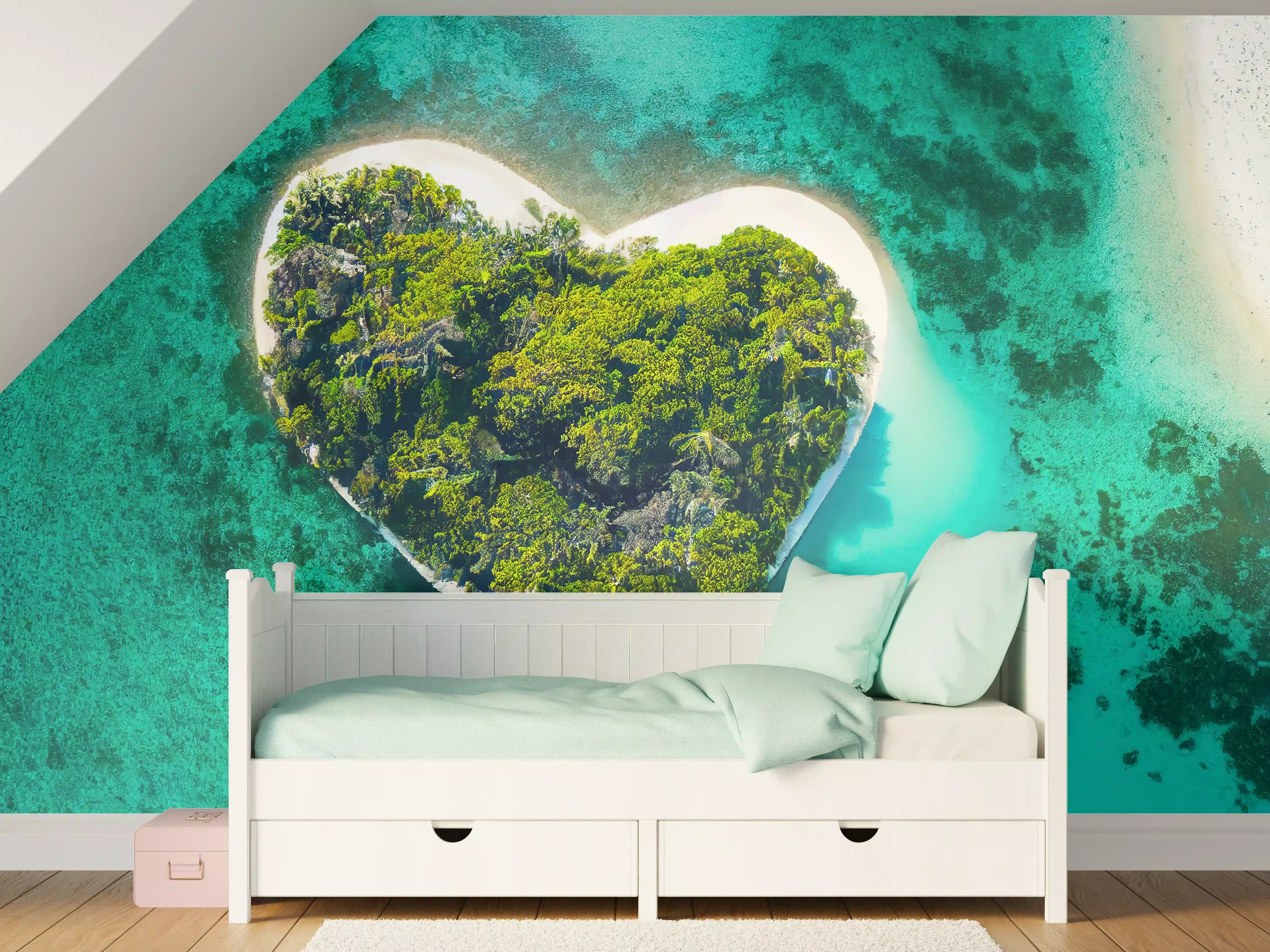 Kinderzimmer Wandgestaltung - Insel in Herzform