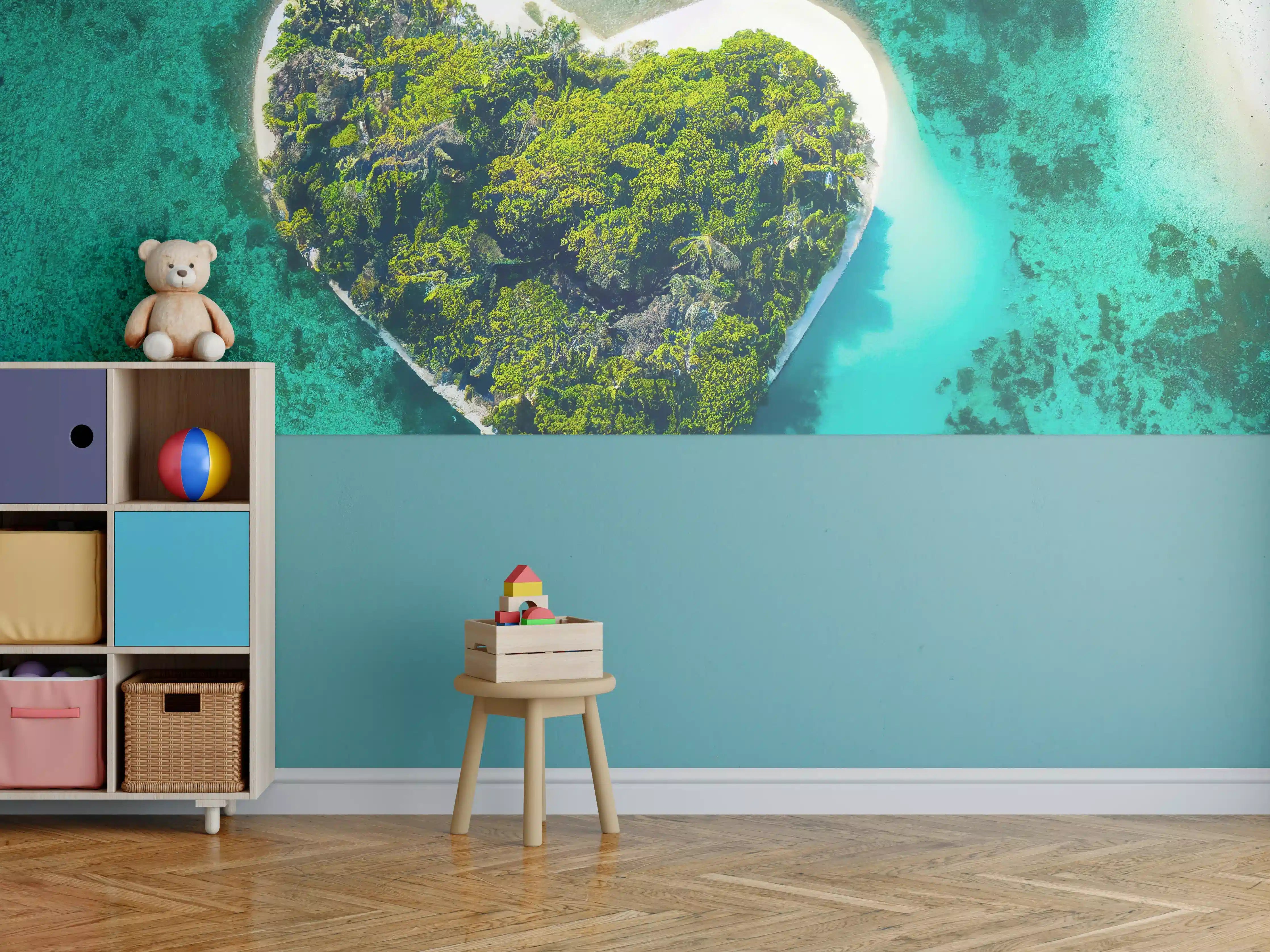 Kinderzimmer Wandgestaltung - Insel in Herzform