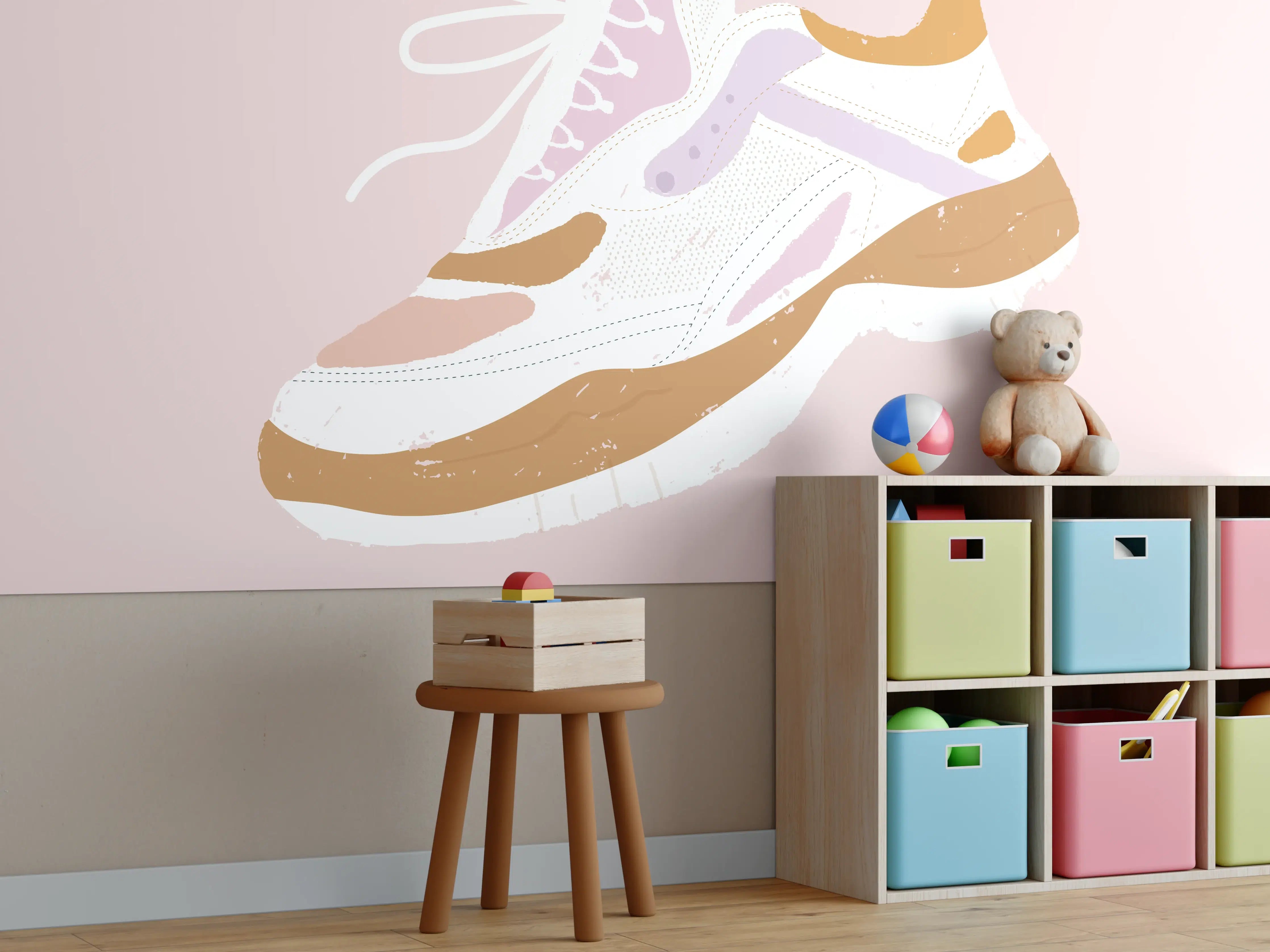 Kinderzimmer Wandgestaltung - Inspirierender Sport-Laufschuh