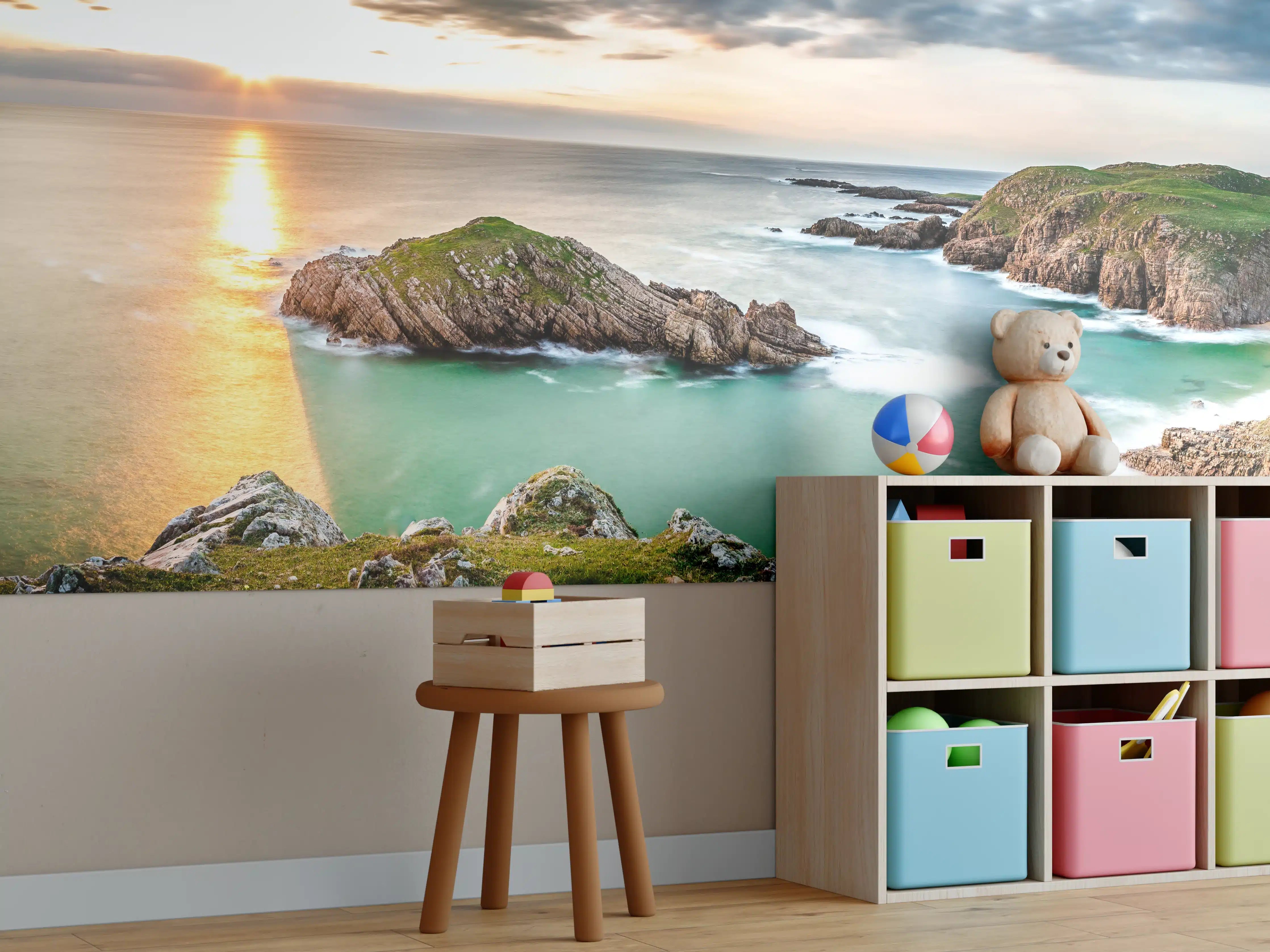 Kinderzimmer Wandgestaltung - Irland Küstenpanorama Sonnenuntergang