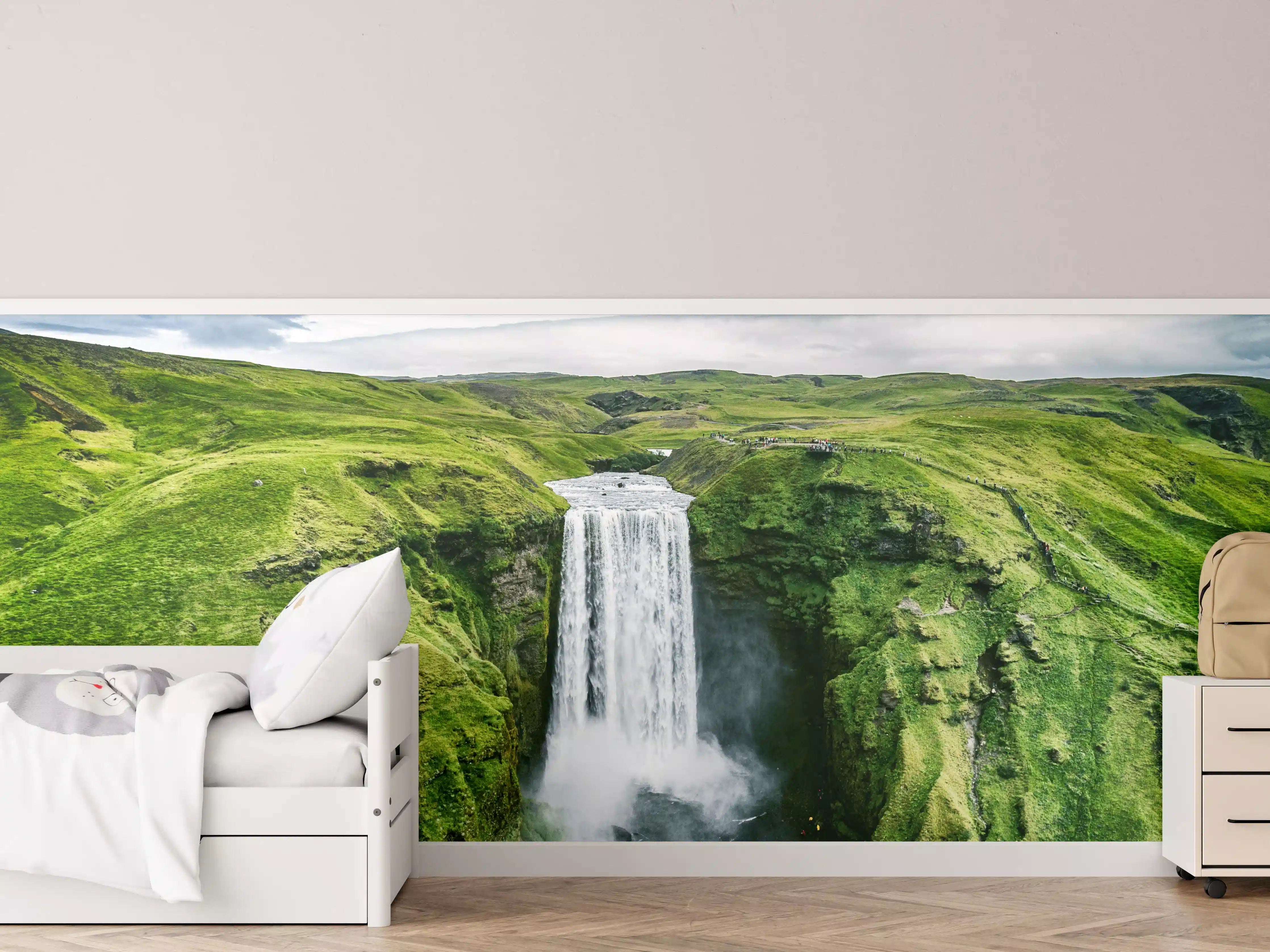 Kinderzimmer Wandgestaltung - Isländischer Wasserfall Skogafoss