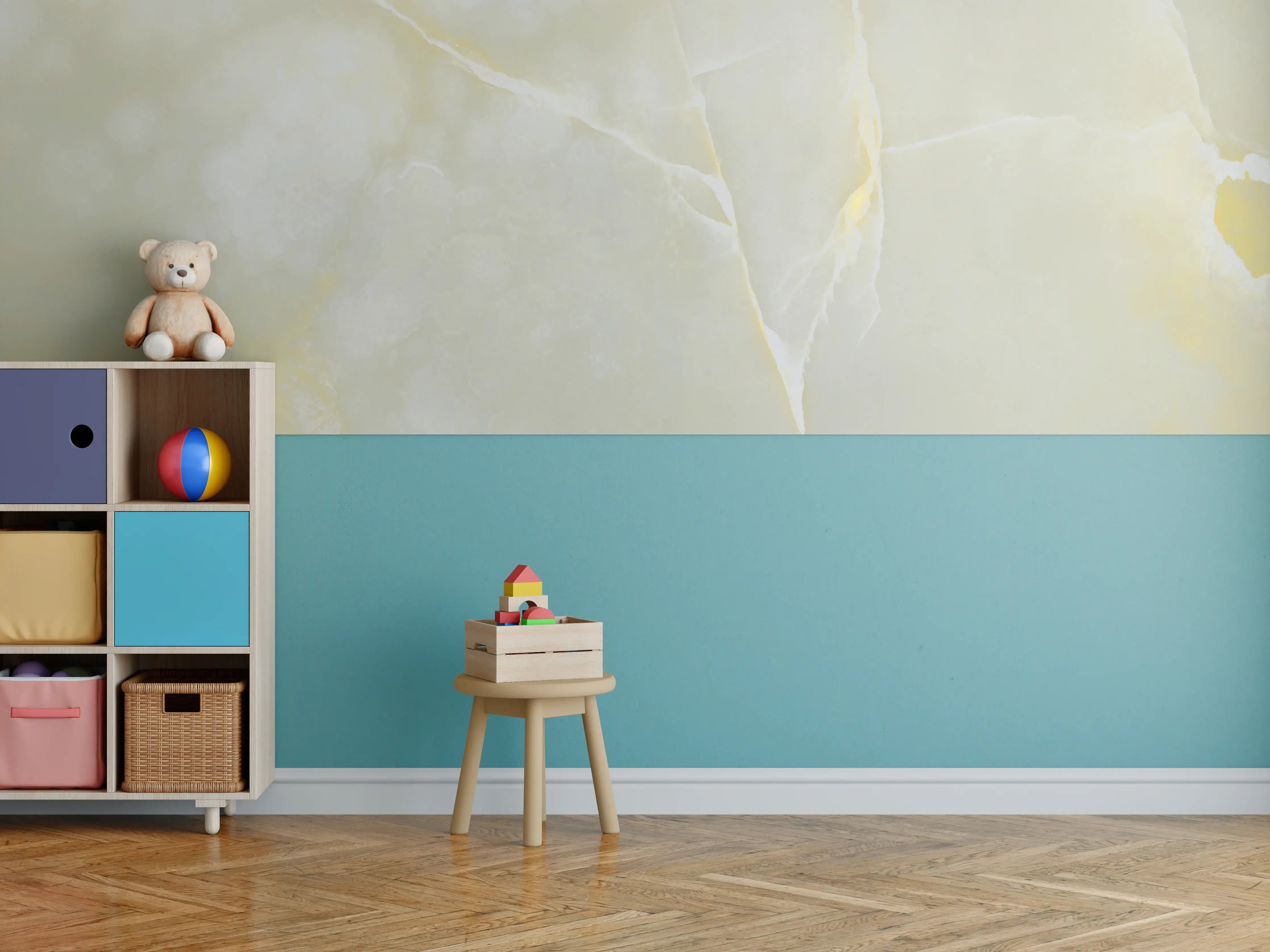 Kinderzimmer Wandgestaltung - Italienischer bunter Beige breccia Marmor