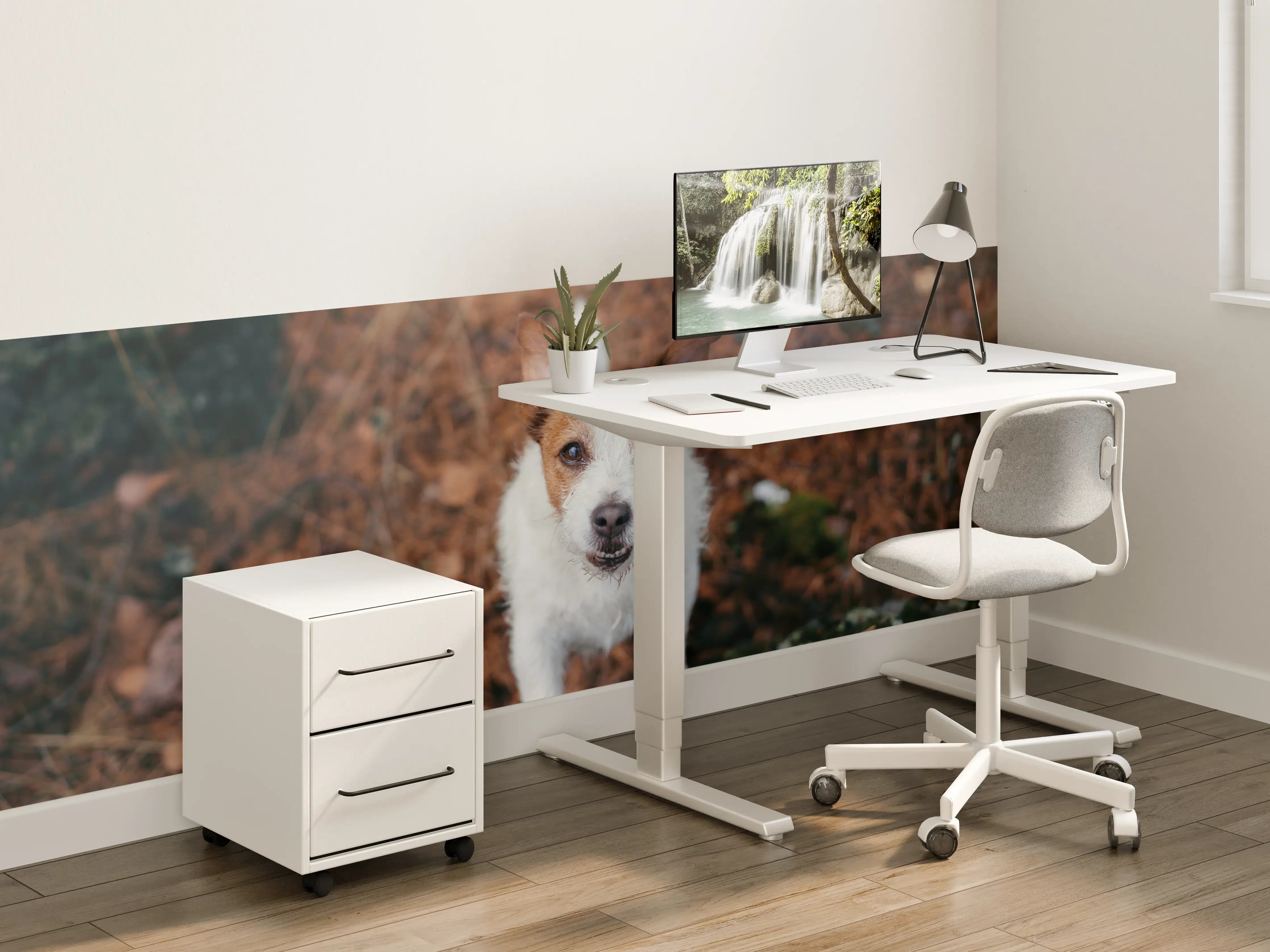 Kinderzimmer Wandgestaltung - Jack Russell im herbstlichen Park