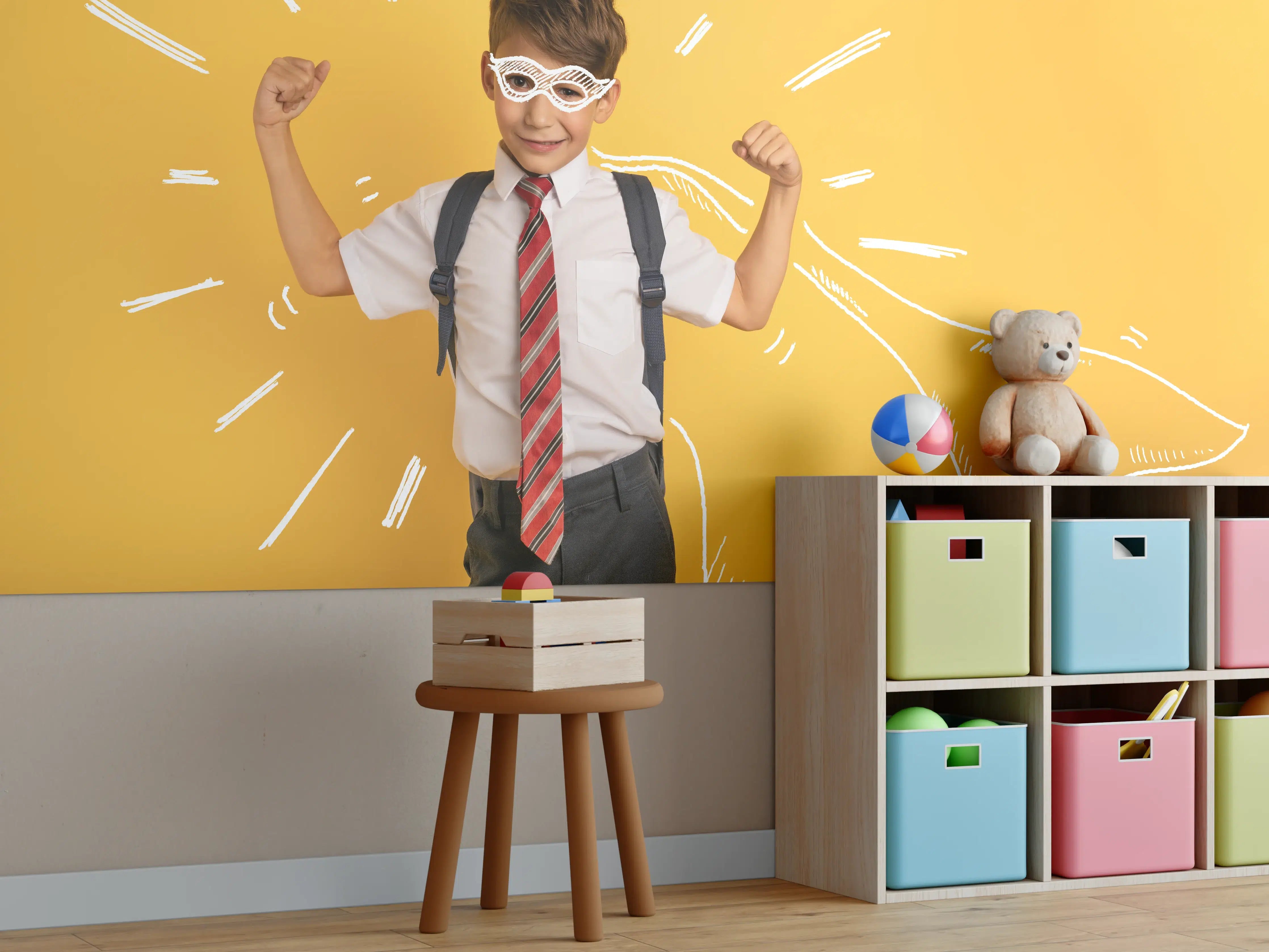 Kinderzimmer Wandgestaltung - Junger Schüler 