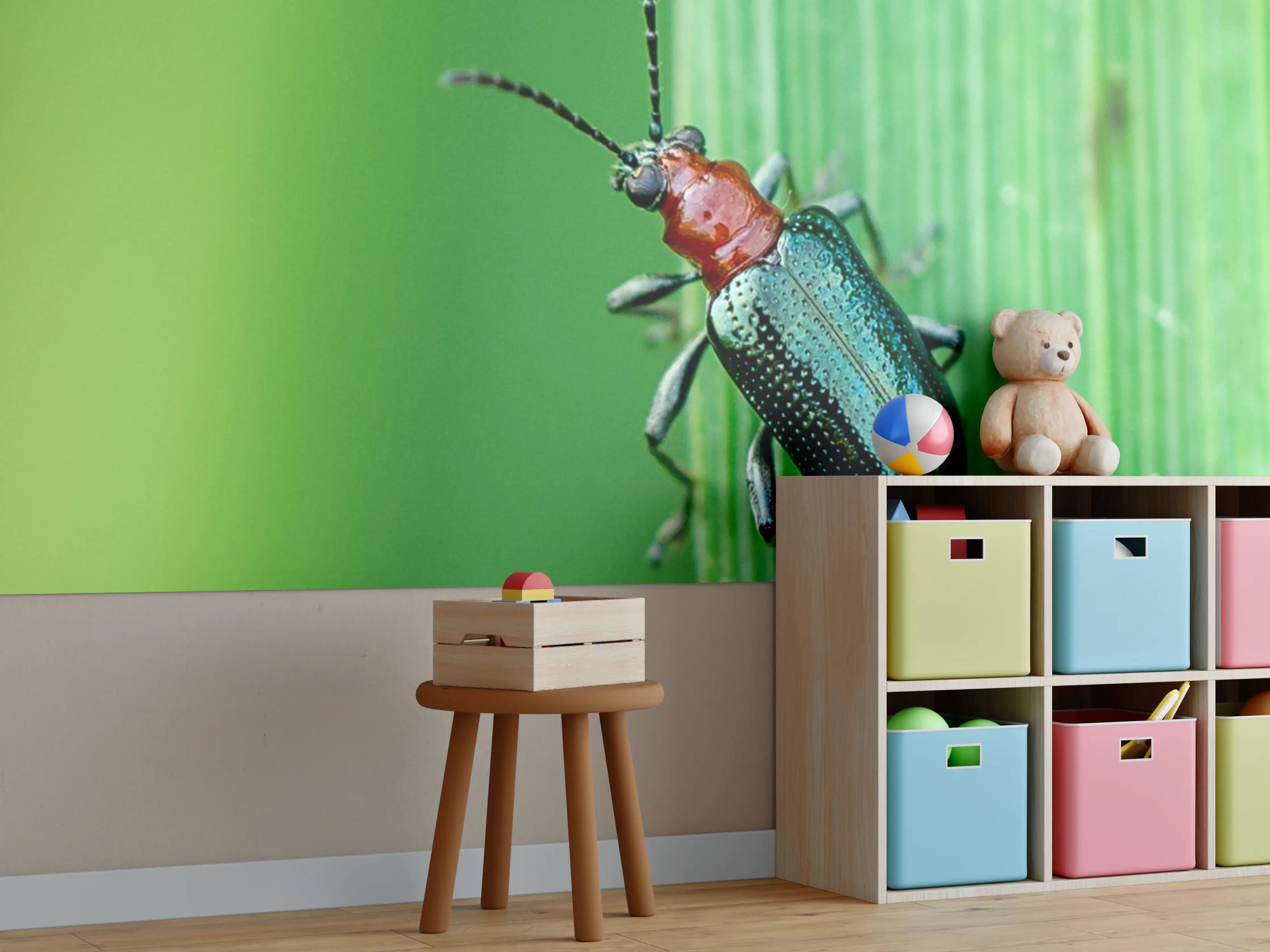 Kinderzimmer Wandgestaltung - Käfer auf Blatt