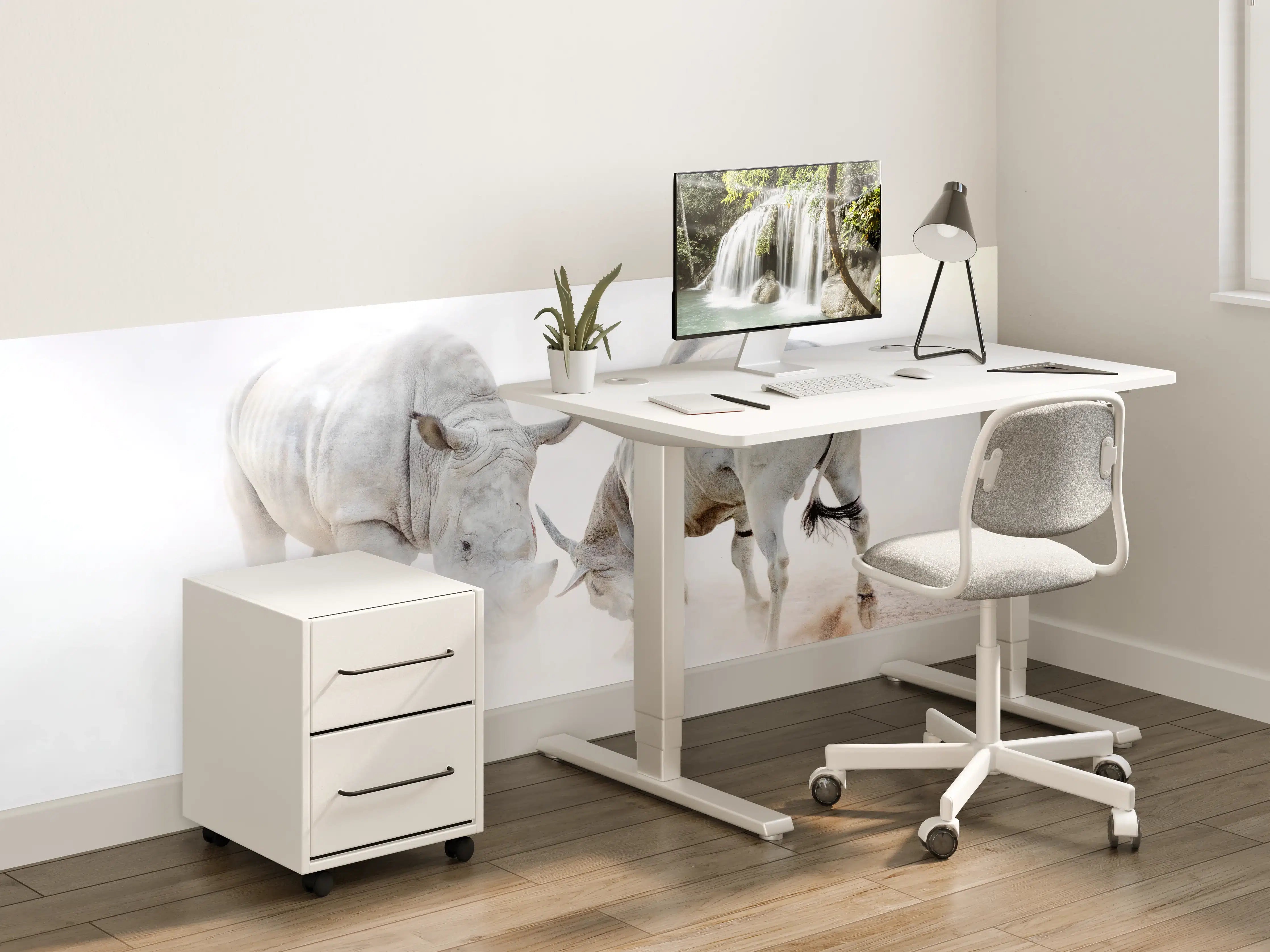 Kinderzimmer Wandgestaltung - Kampf zwischen Nashorn und Oryx