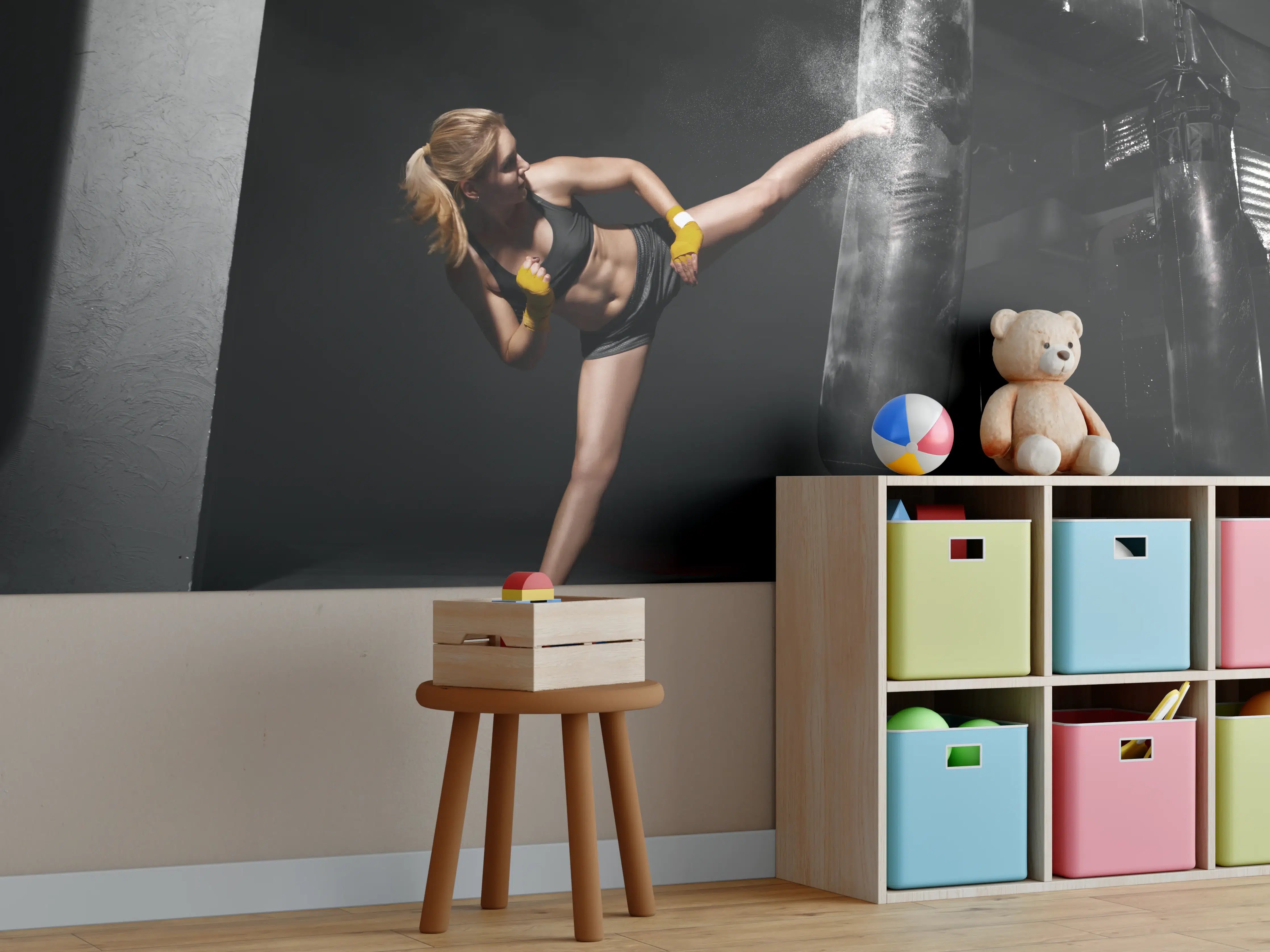 Kinderzimmer Wandgestaltung - Kickboxen Sport 2
