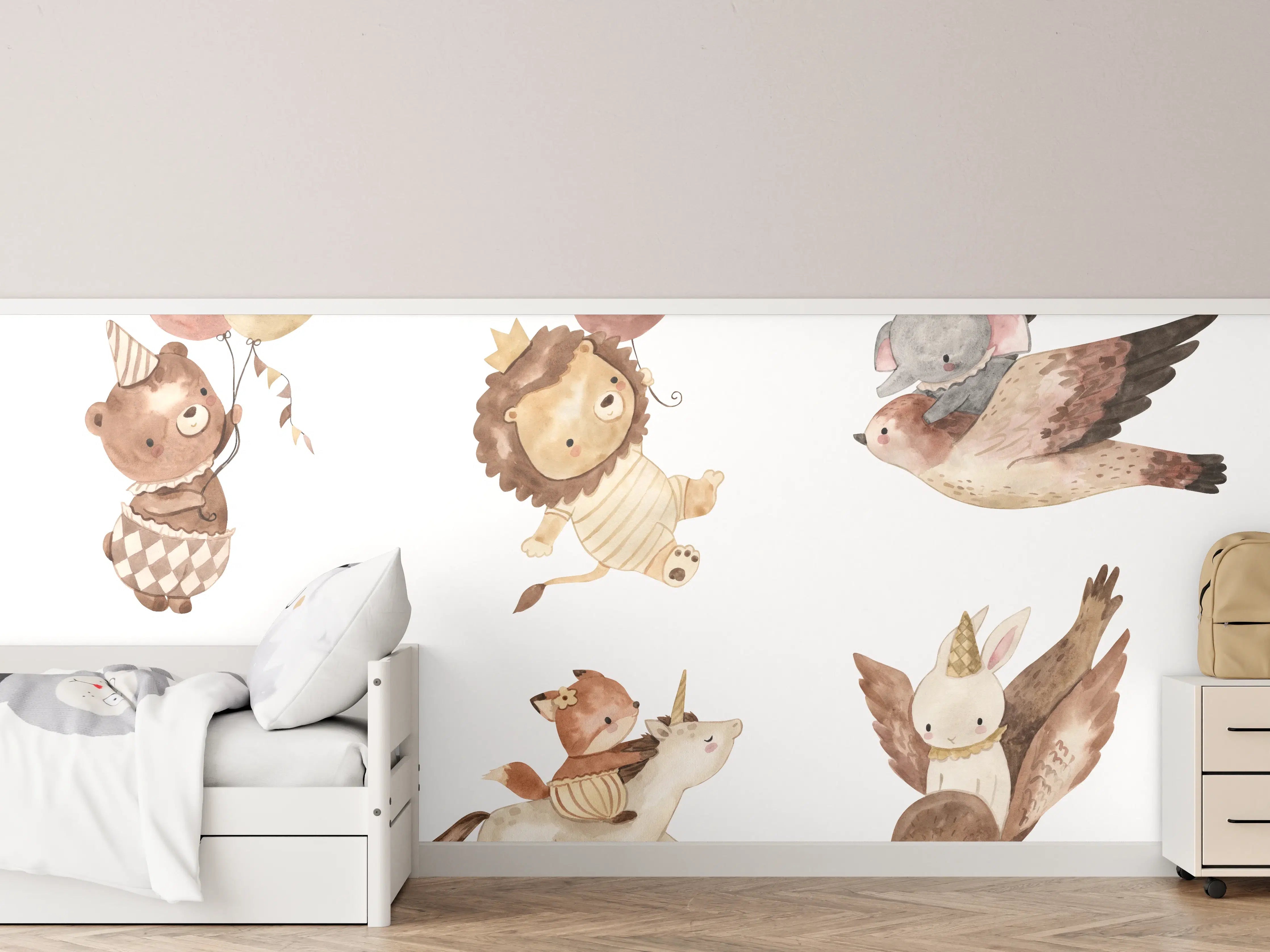 Kinderzimmer Wandgestaltung - Kindermotiv - Tiere in den Lüften
