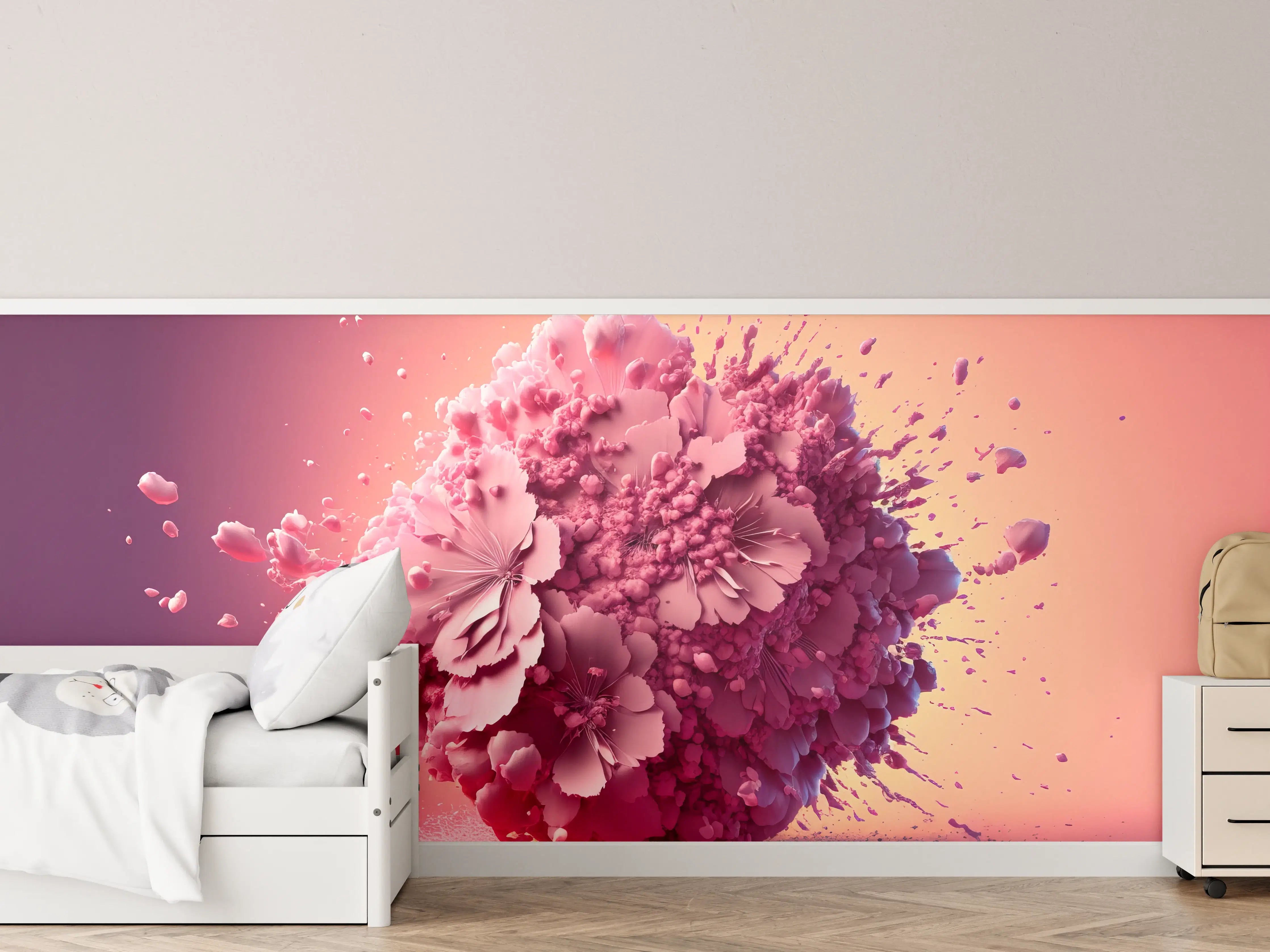 Kinderzimmer Wandgestaltung - Kirschblüten Explosion Rosa
