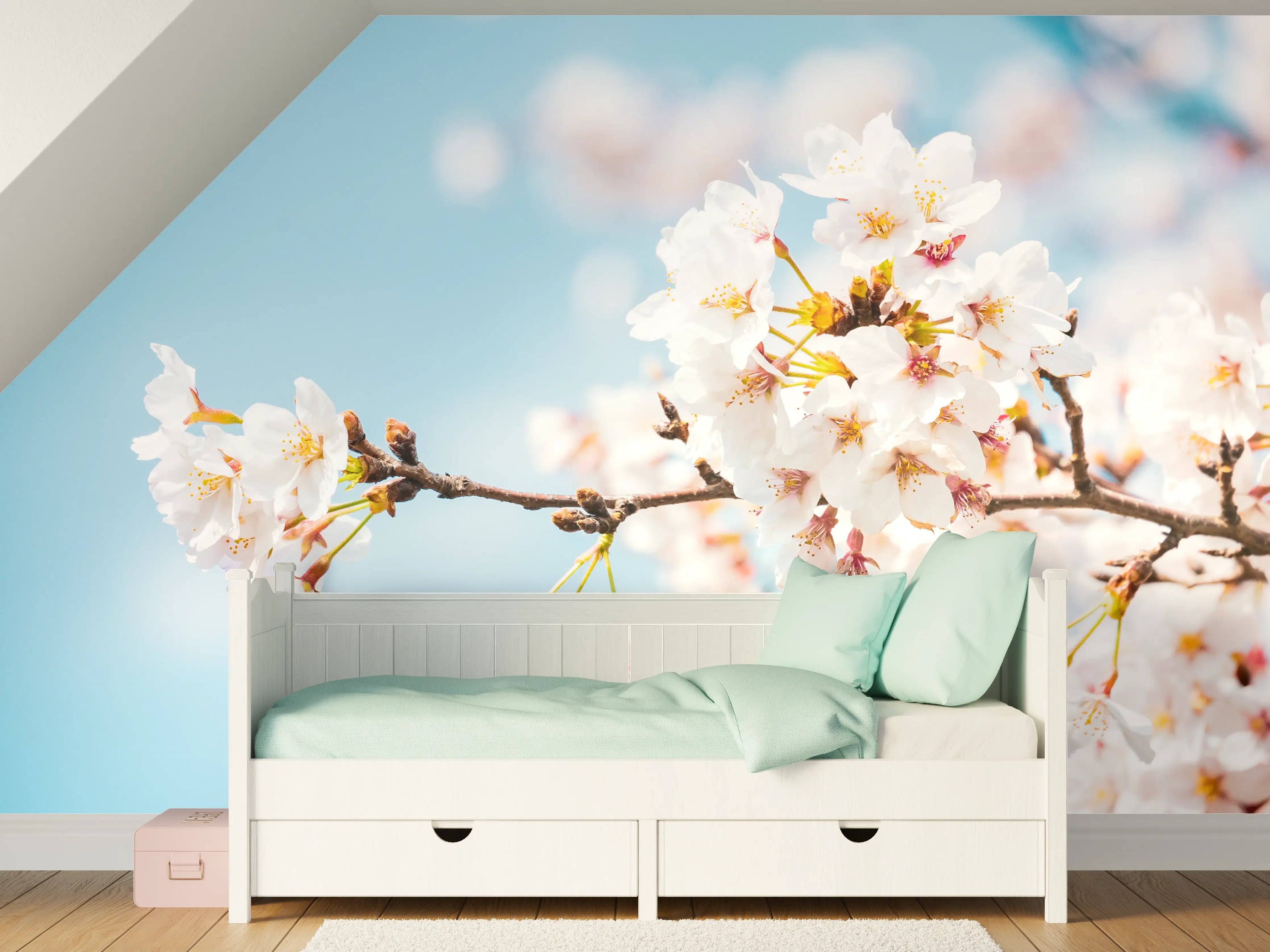 Kinderzimmer Wandgestaltung - Kirschblüten in voller Blüte