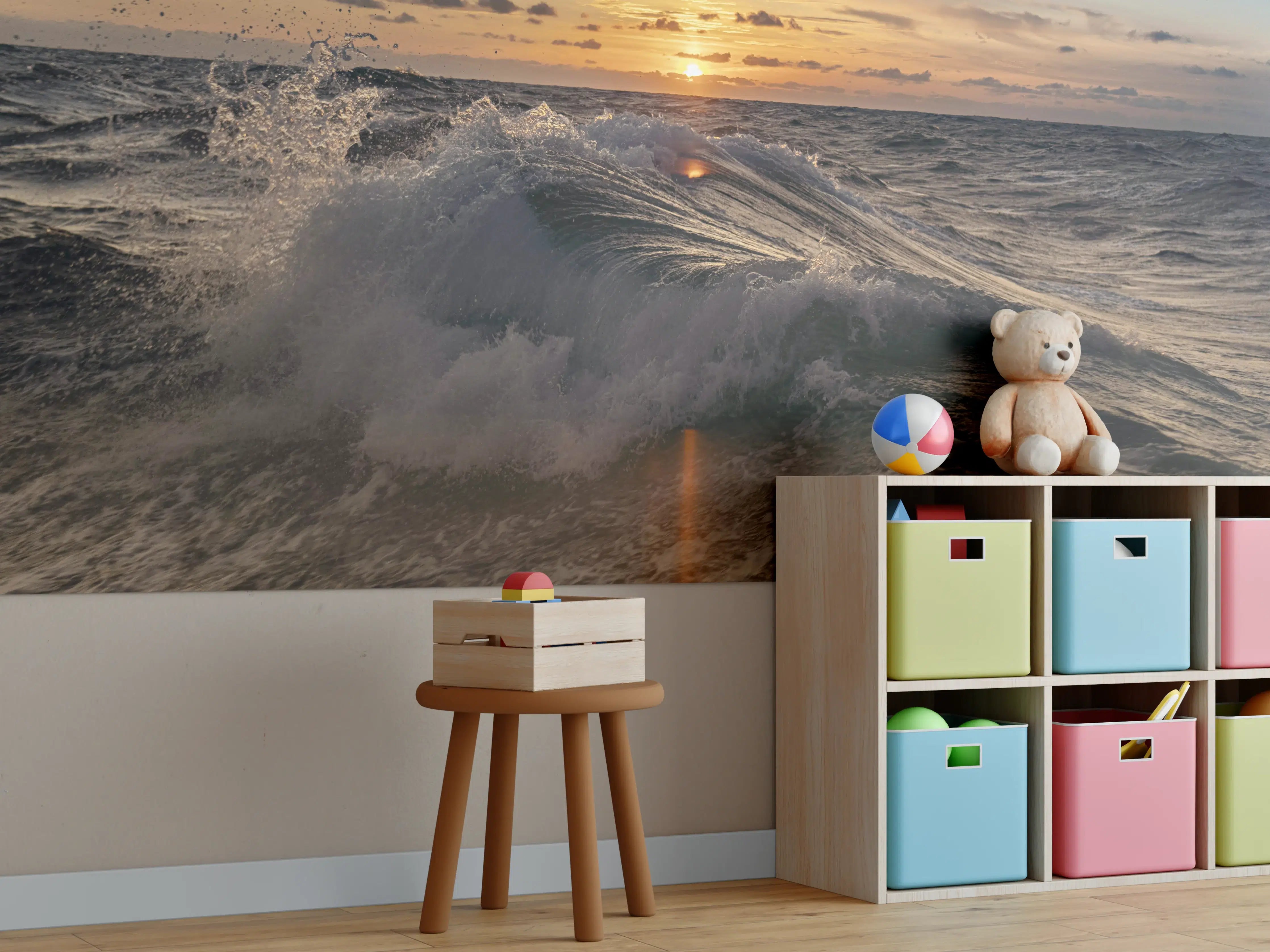 Kinderzimmer Wandgestaltung - Kleine Windwelle bei Sonnenuntergang
