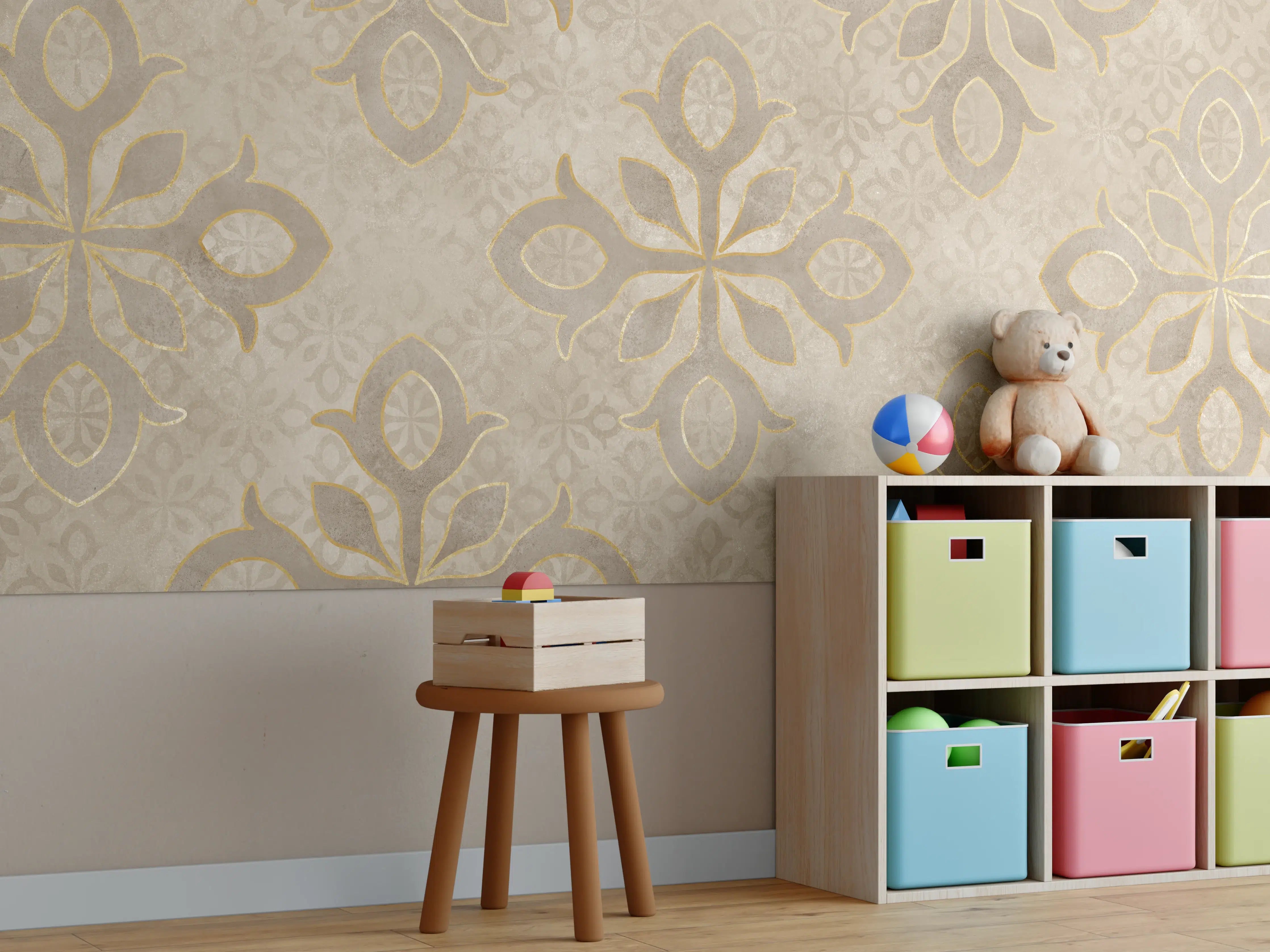 Kinderzimmer Wandgestaltung - Königliches Ornament Muster 