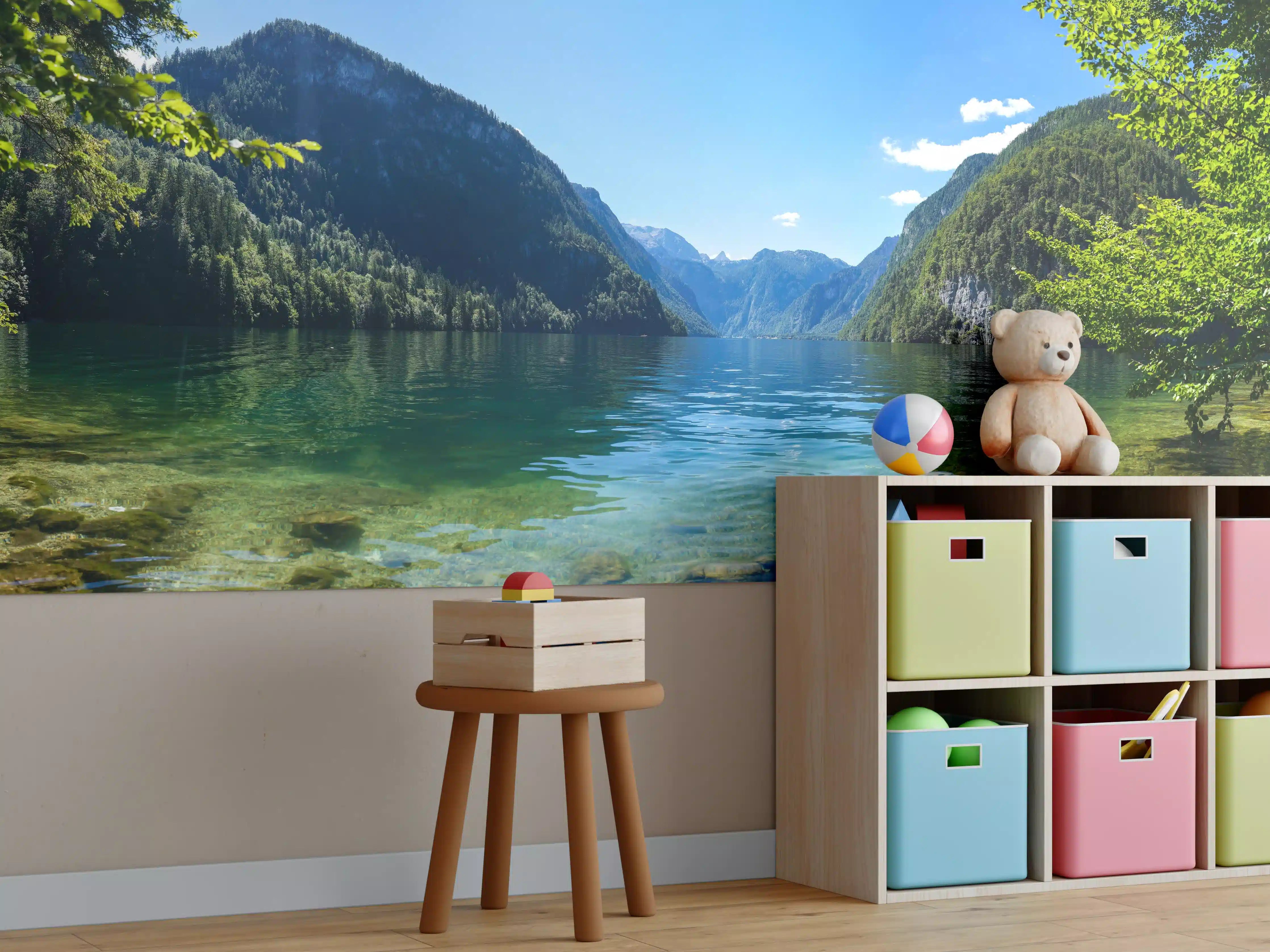Kinderzimmer Wandgestaltung - Königsee & Berge in Alpen