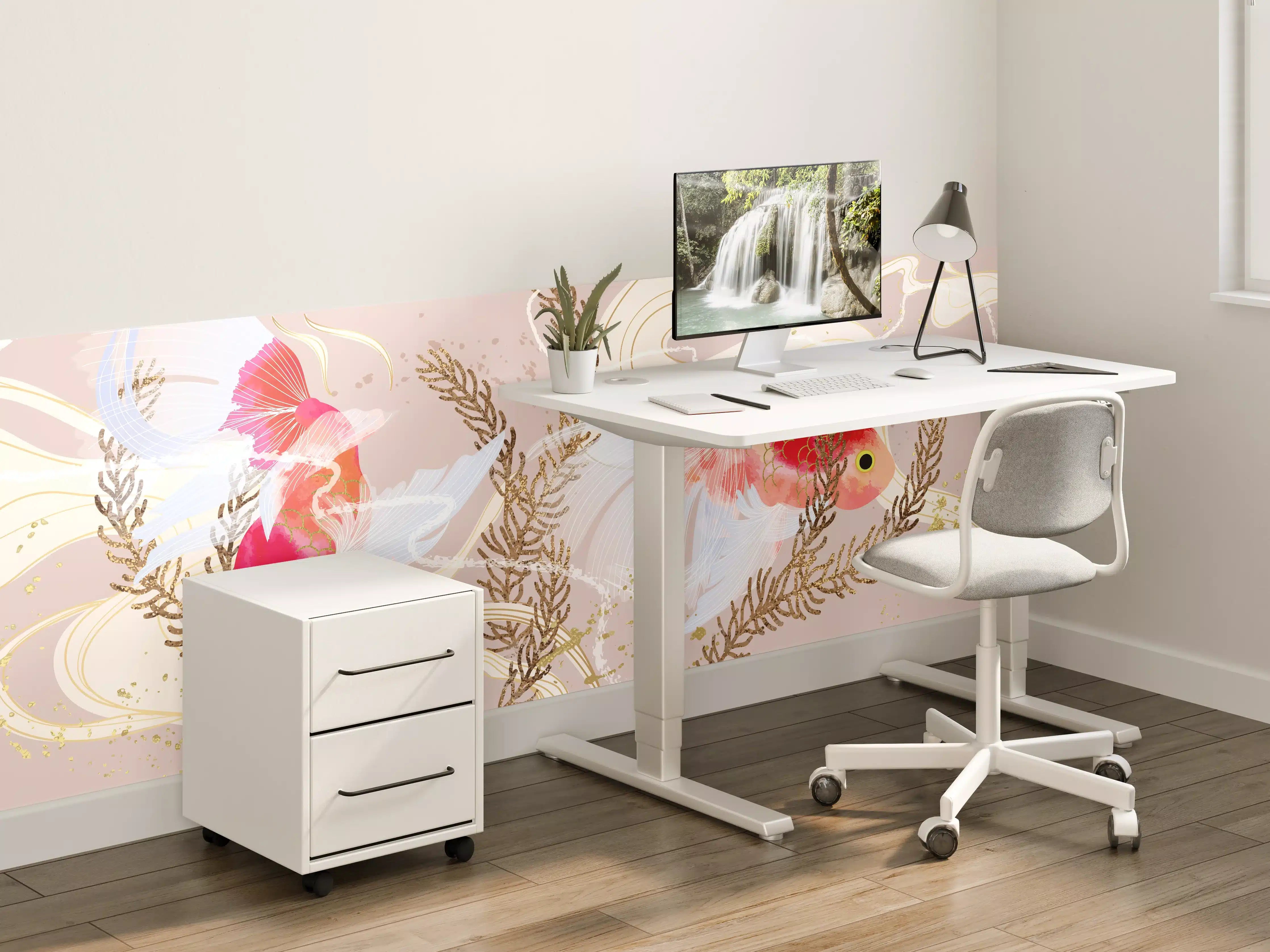 Kinderzimmer Wandgestaltung - Koi-Karpfen Kunst Illustration