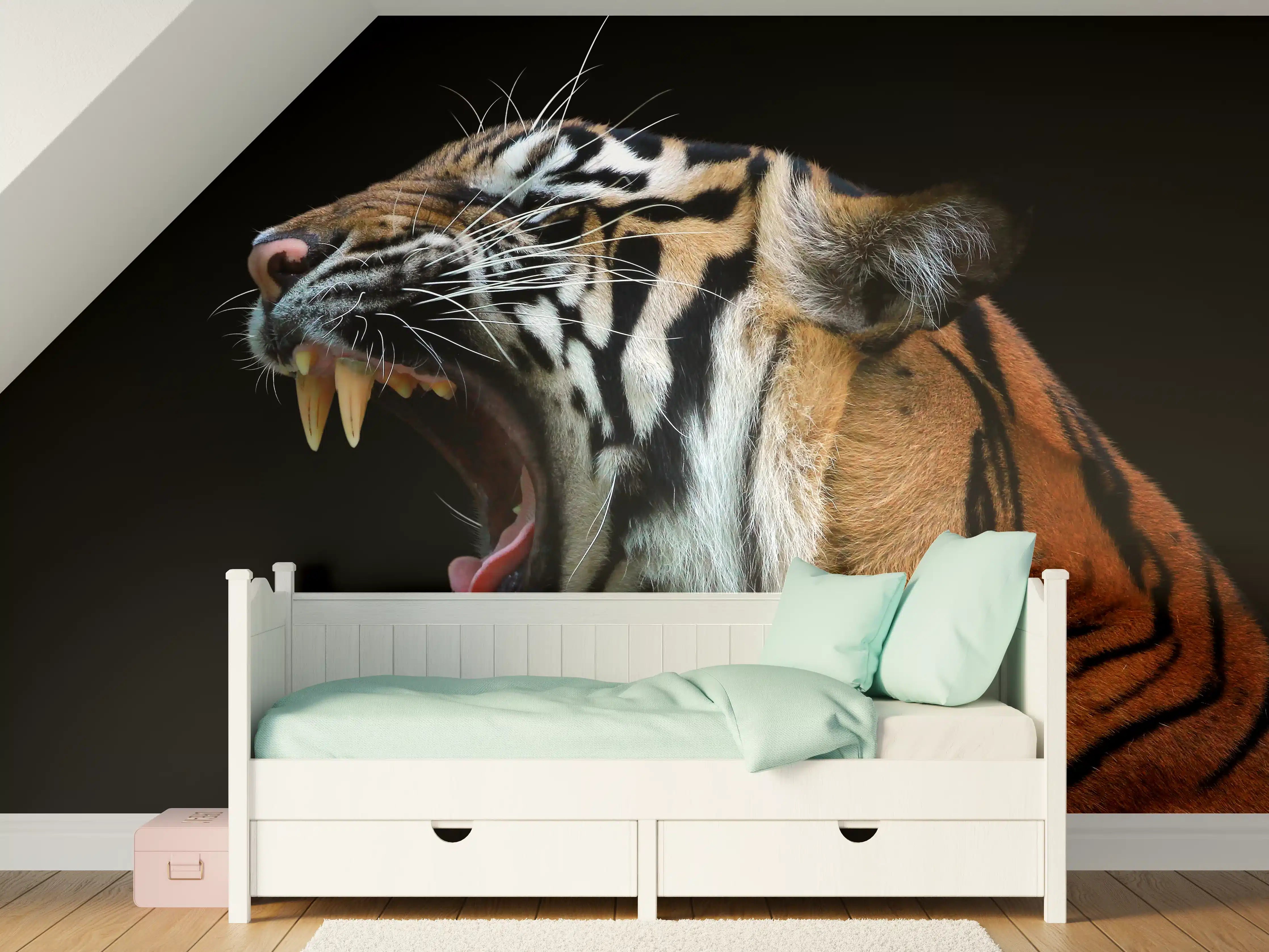 Kinderzimmer Wandgestaltung - Kopf eines Sumatra-Tigers