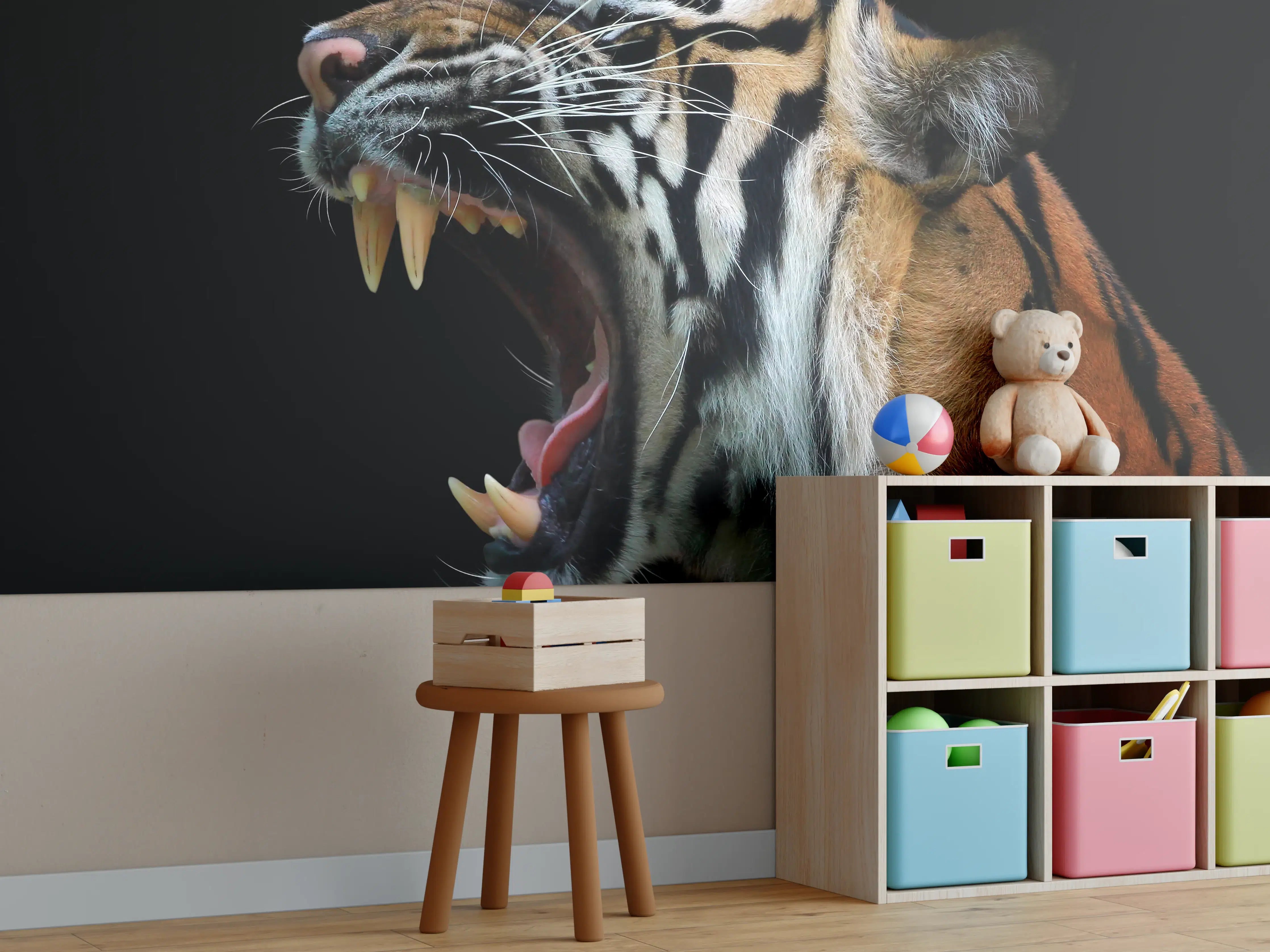 Kinderzimmer Wandgestaltung - Kopf eines Sumatra-Tigers
