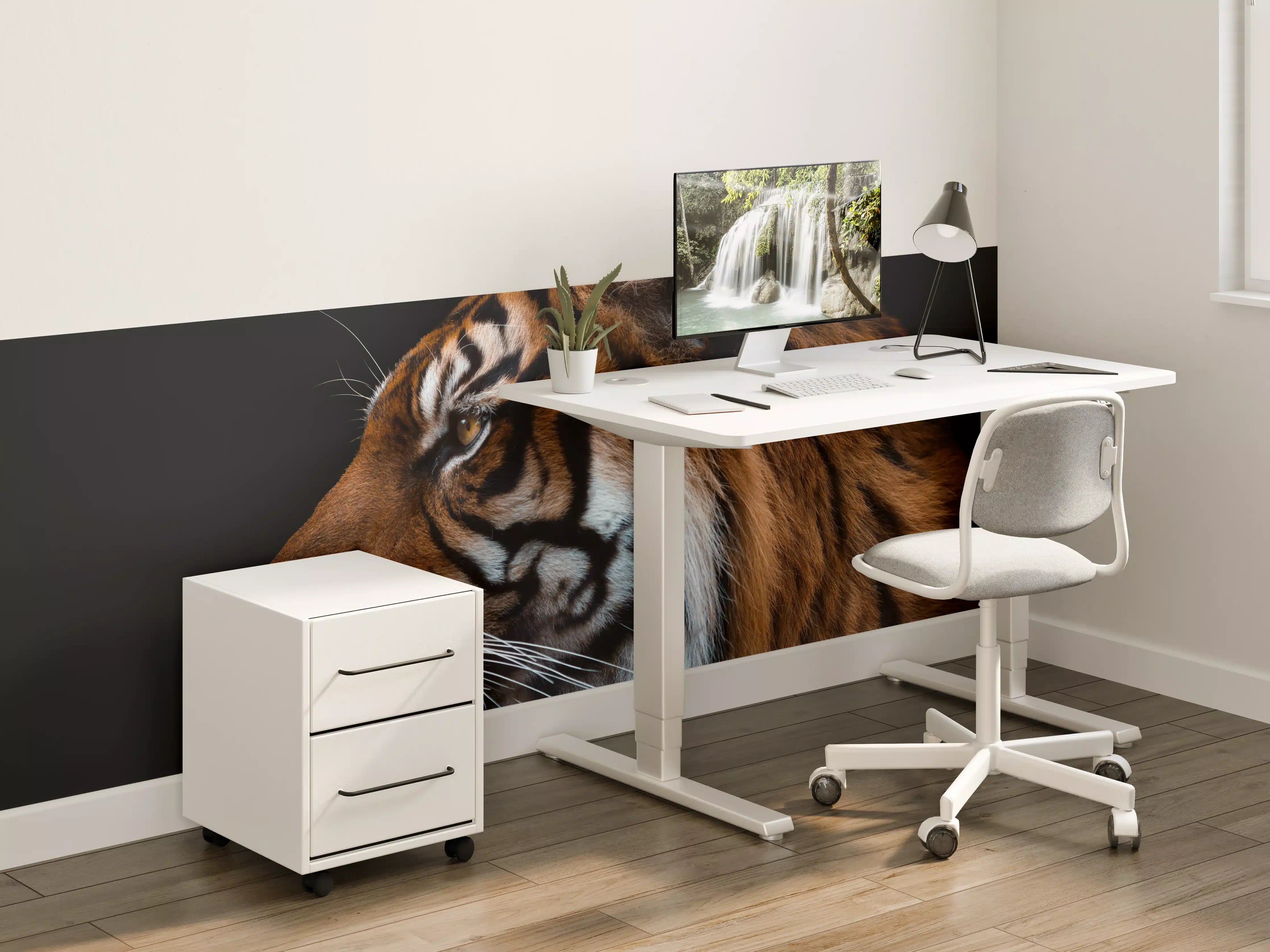 Kinderzimmer Wandgestaltung - Kopf eines Sumatra-Tigers geschlossen