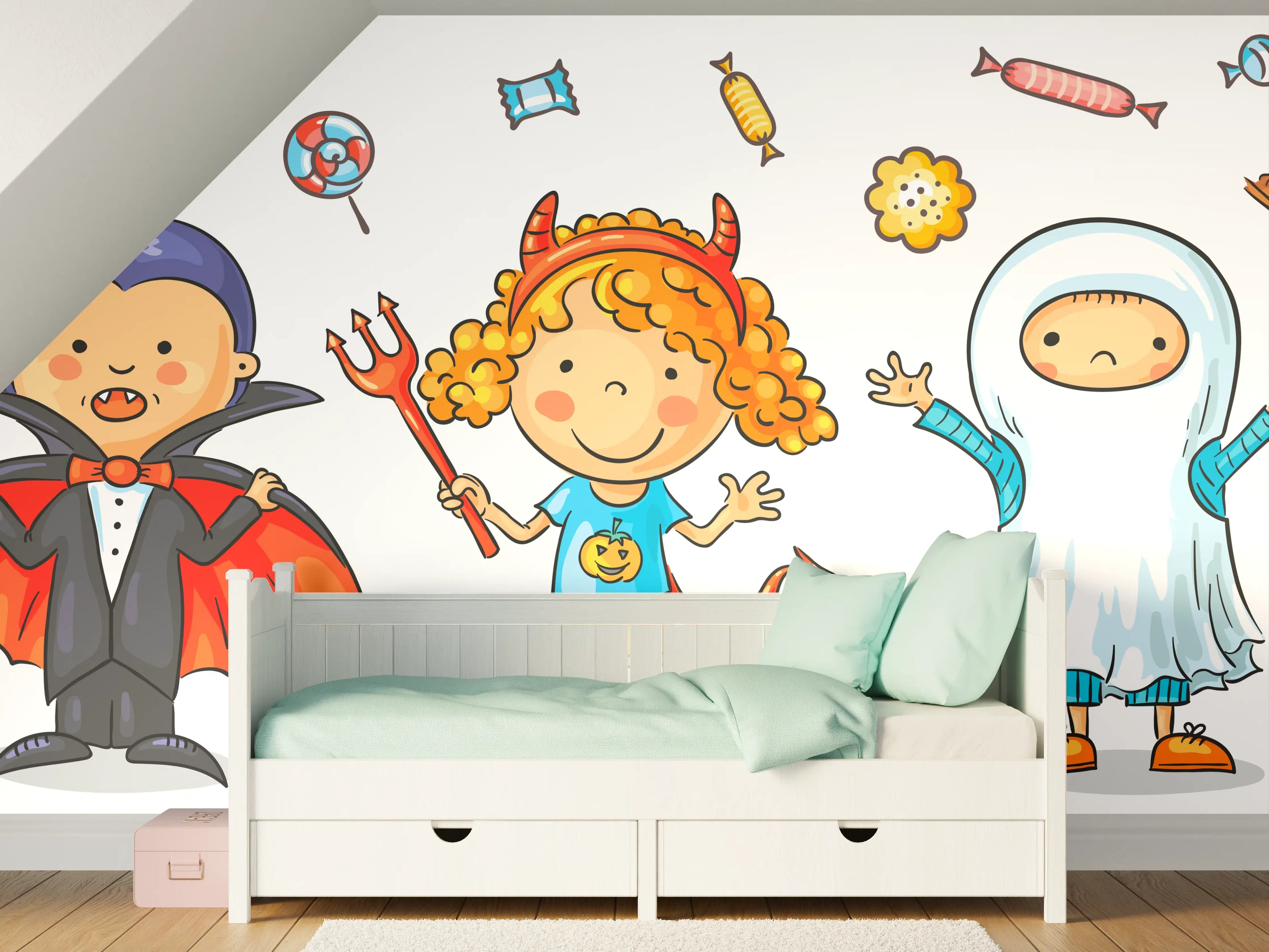 Kinderzimmer Wandgestaltung - Kreative Halloween-Mottofiguren