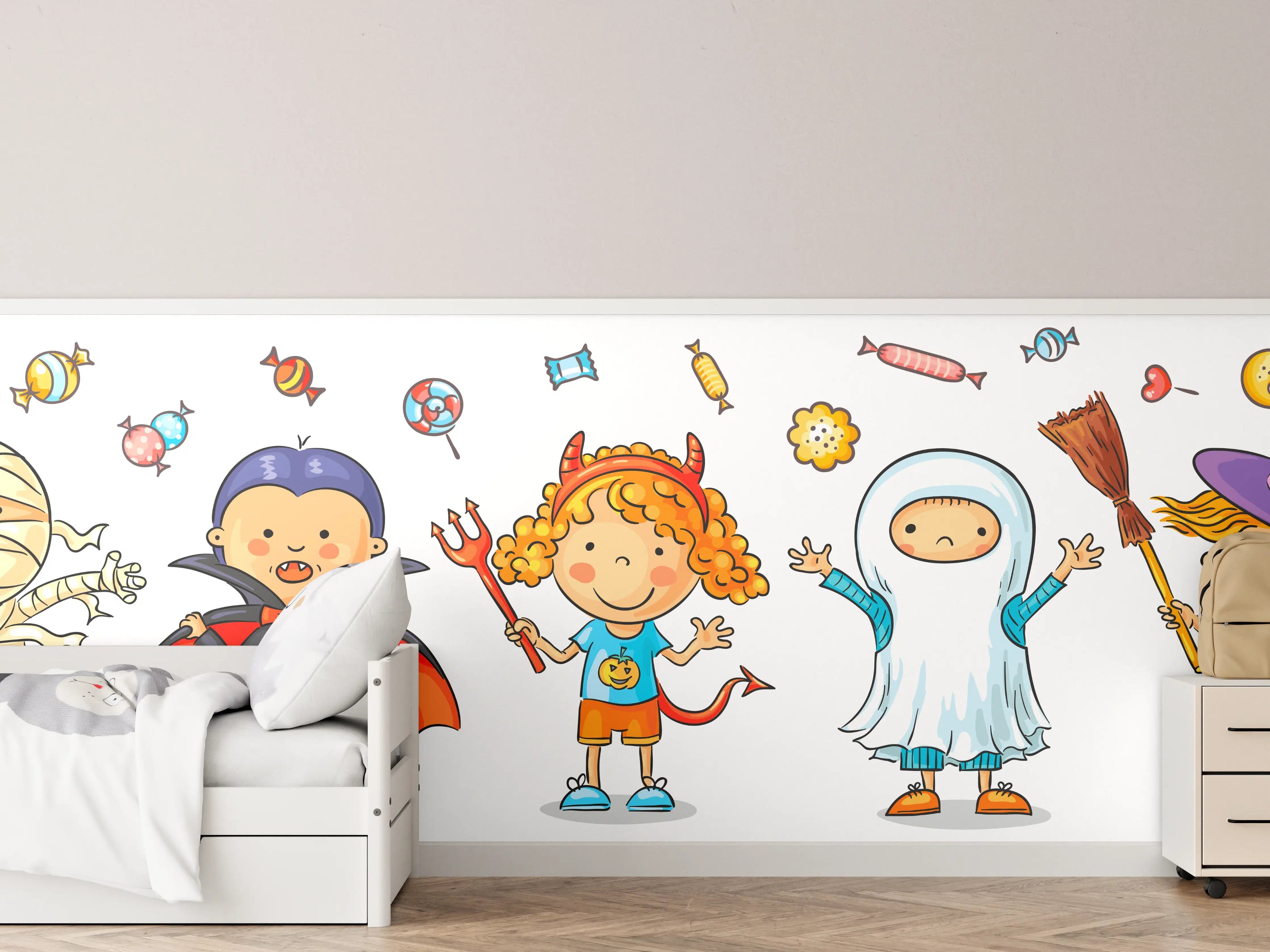 Kinderzimmer Wandgestaltung - Kreative Halloween-Mottofiguren