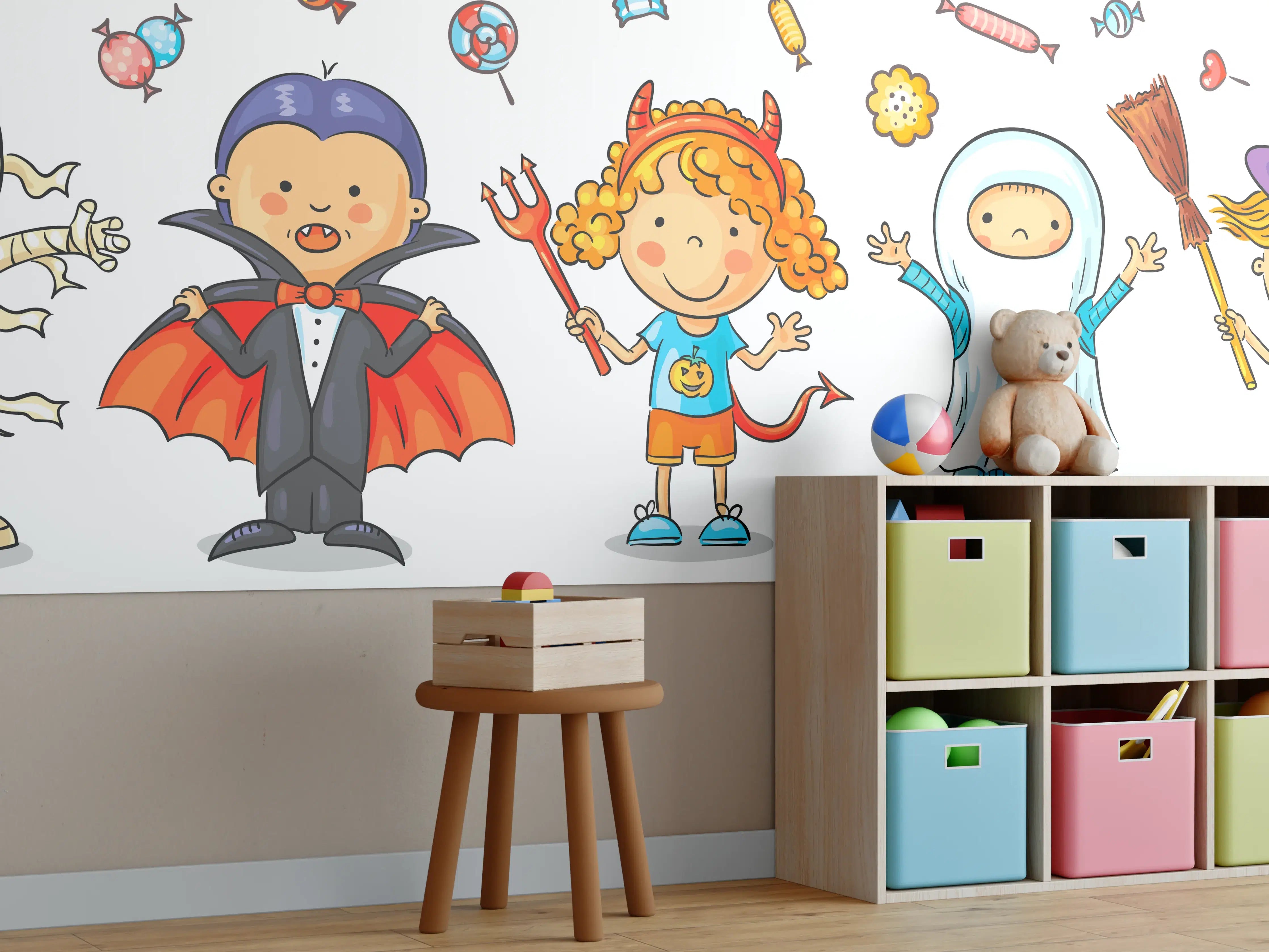 Kinderzimmer Wandgestaltung - Kreative Halloween-Mottofiguren