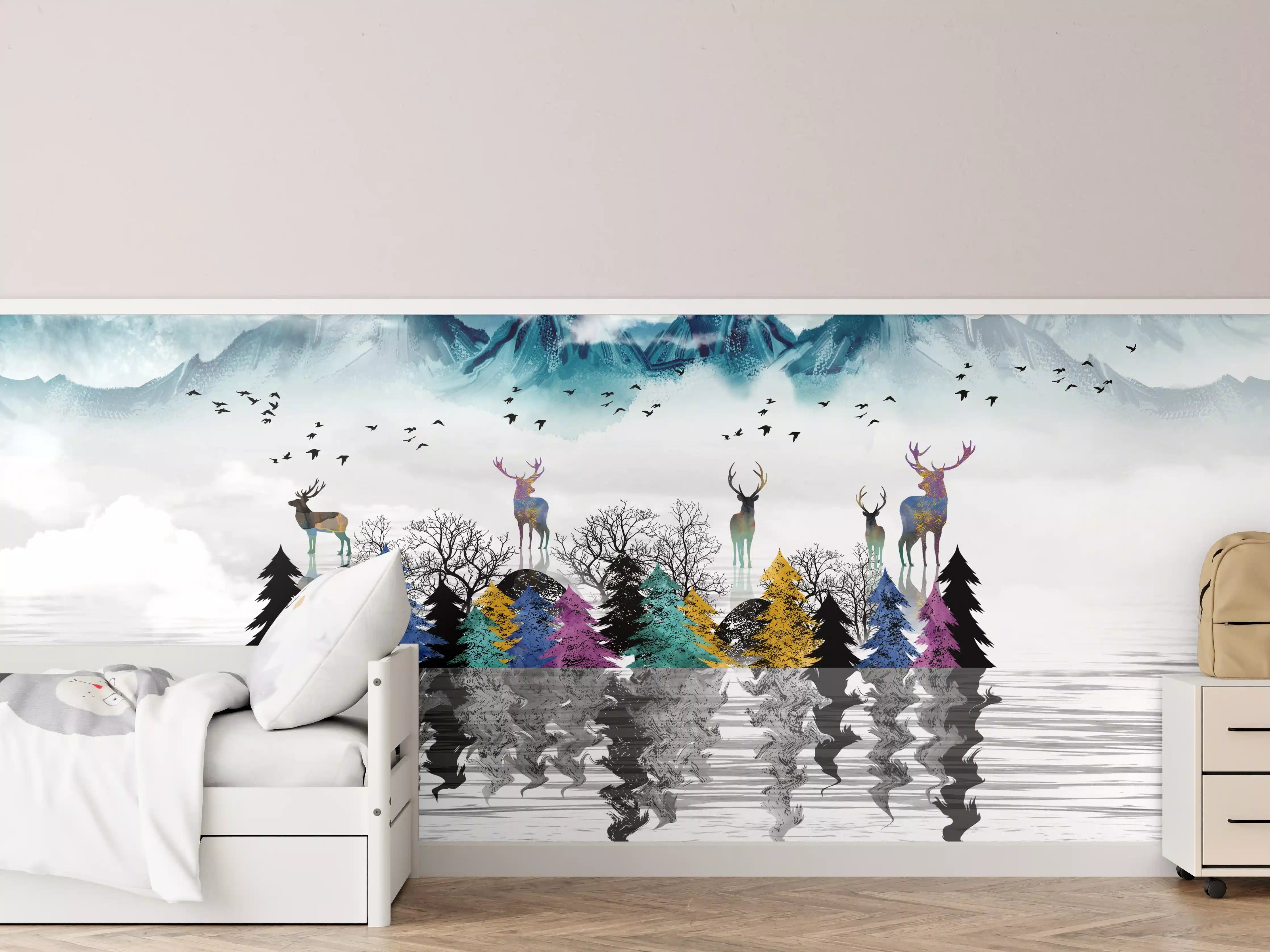 Kinderzimmer Wandgestaltung - Künstlerische Landschaft - Portrait