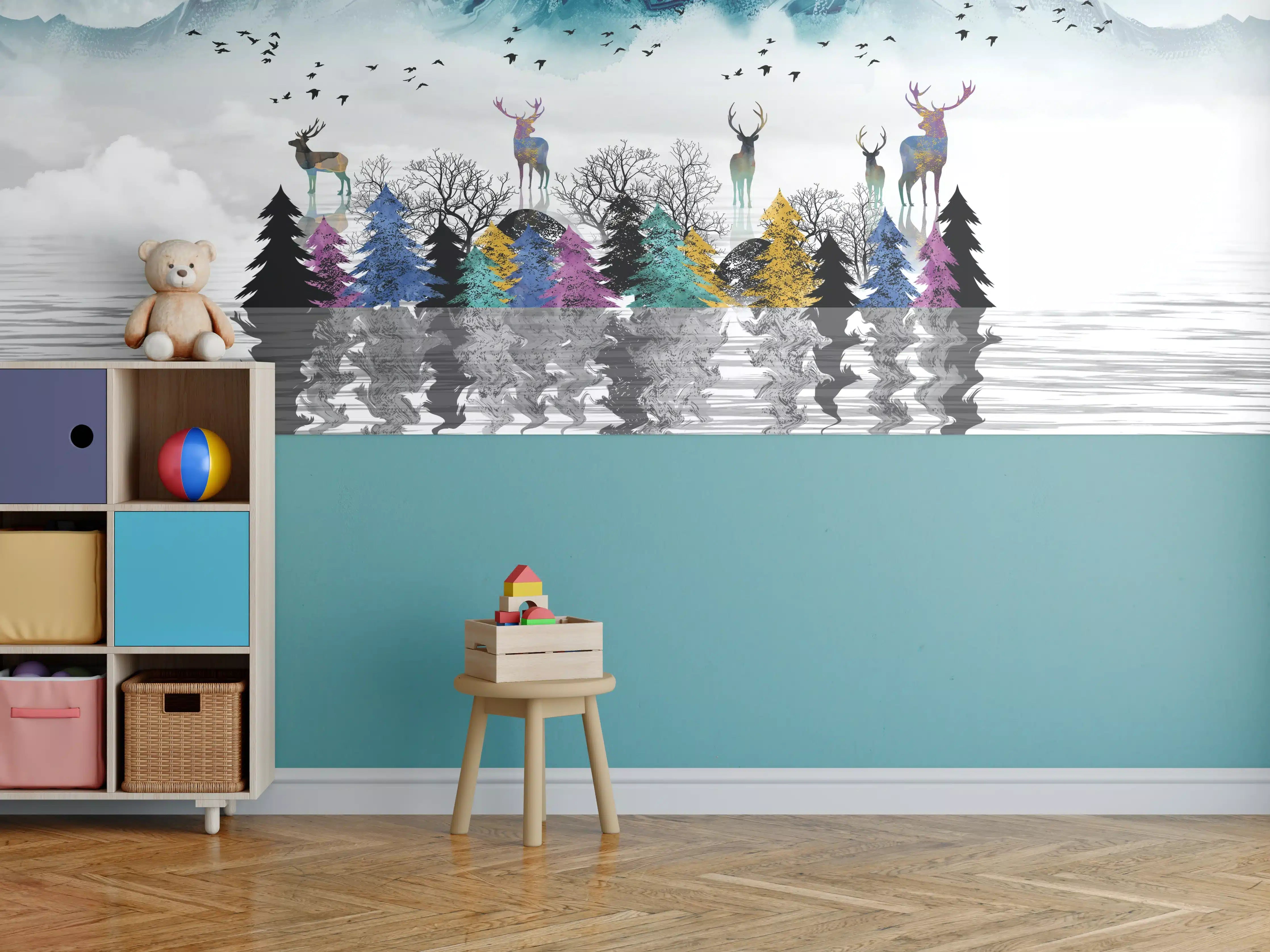 Kinderzimmer Wandgestaltung - Künstlerische Landschaft - Portrait