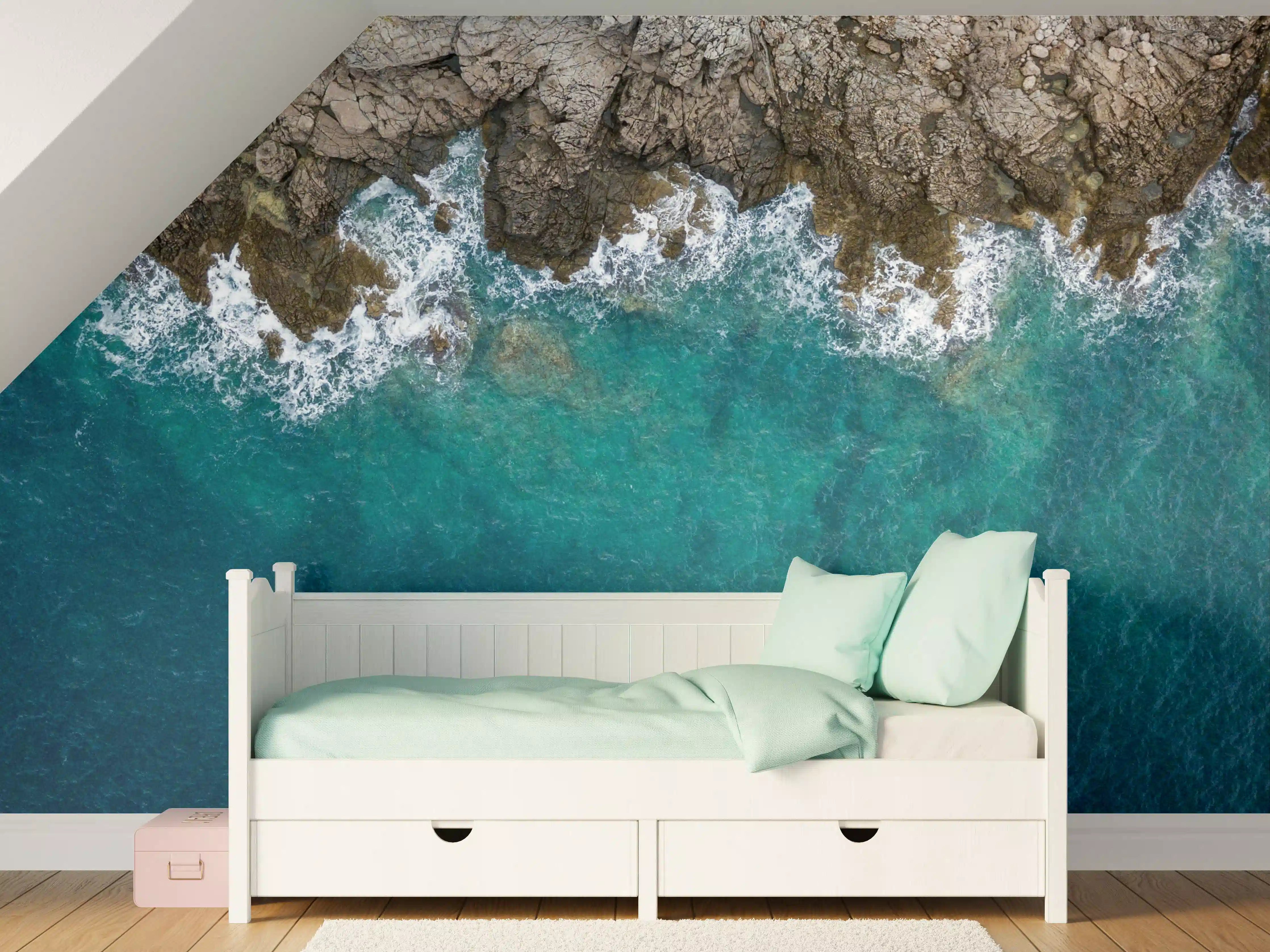 Kinderzimmer Wandgestaltung - Küstenklippe über dem Meer