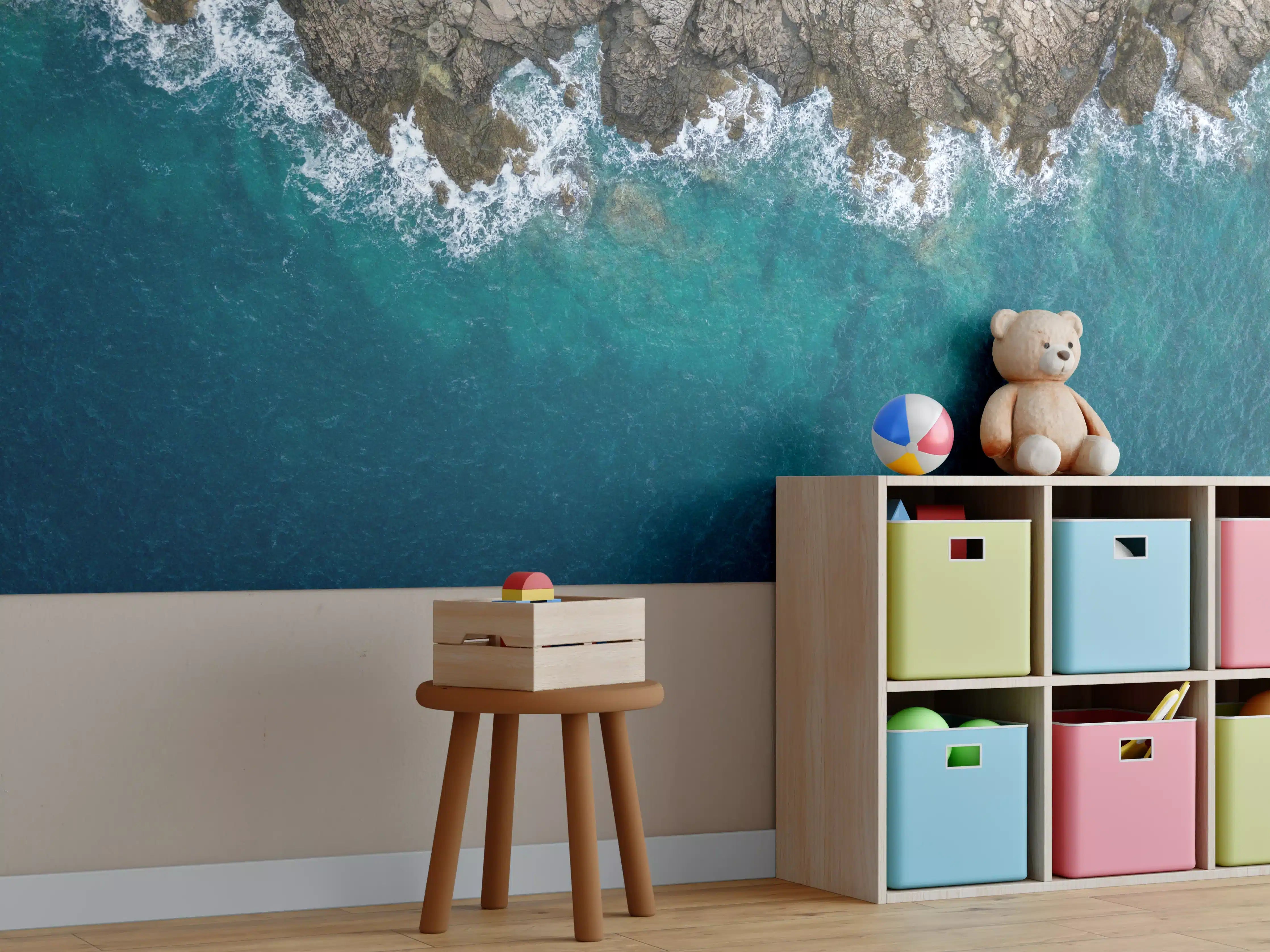 Kinderzimmer Wandgestaltung - Küstenklippe über dem Meer