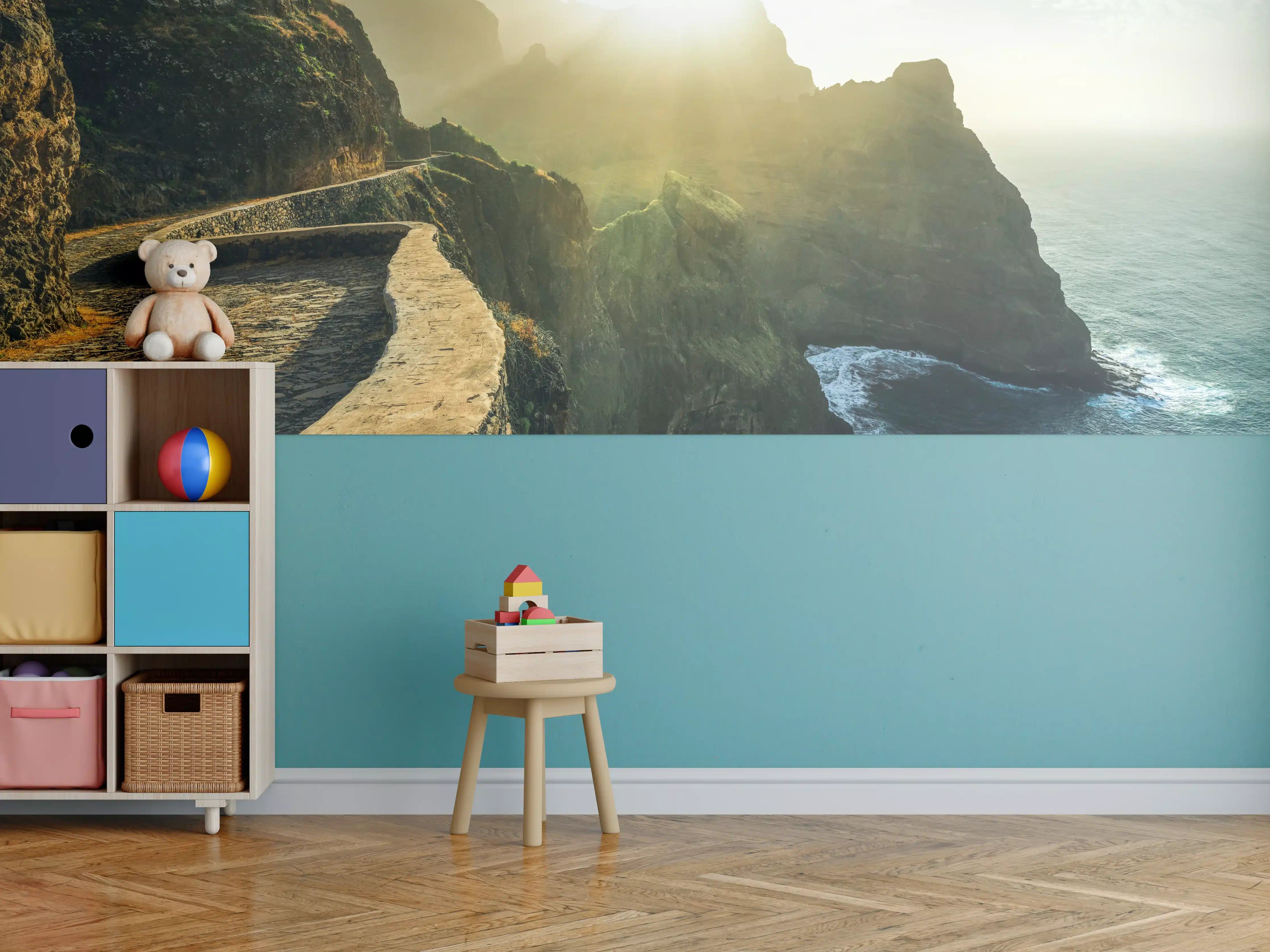 Kinderzimmer Wandgestaltung - Küstenweg bei Sonnenaufgang