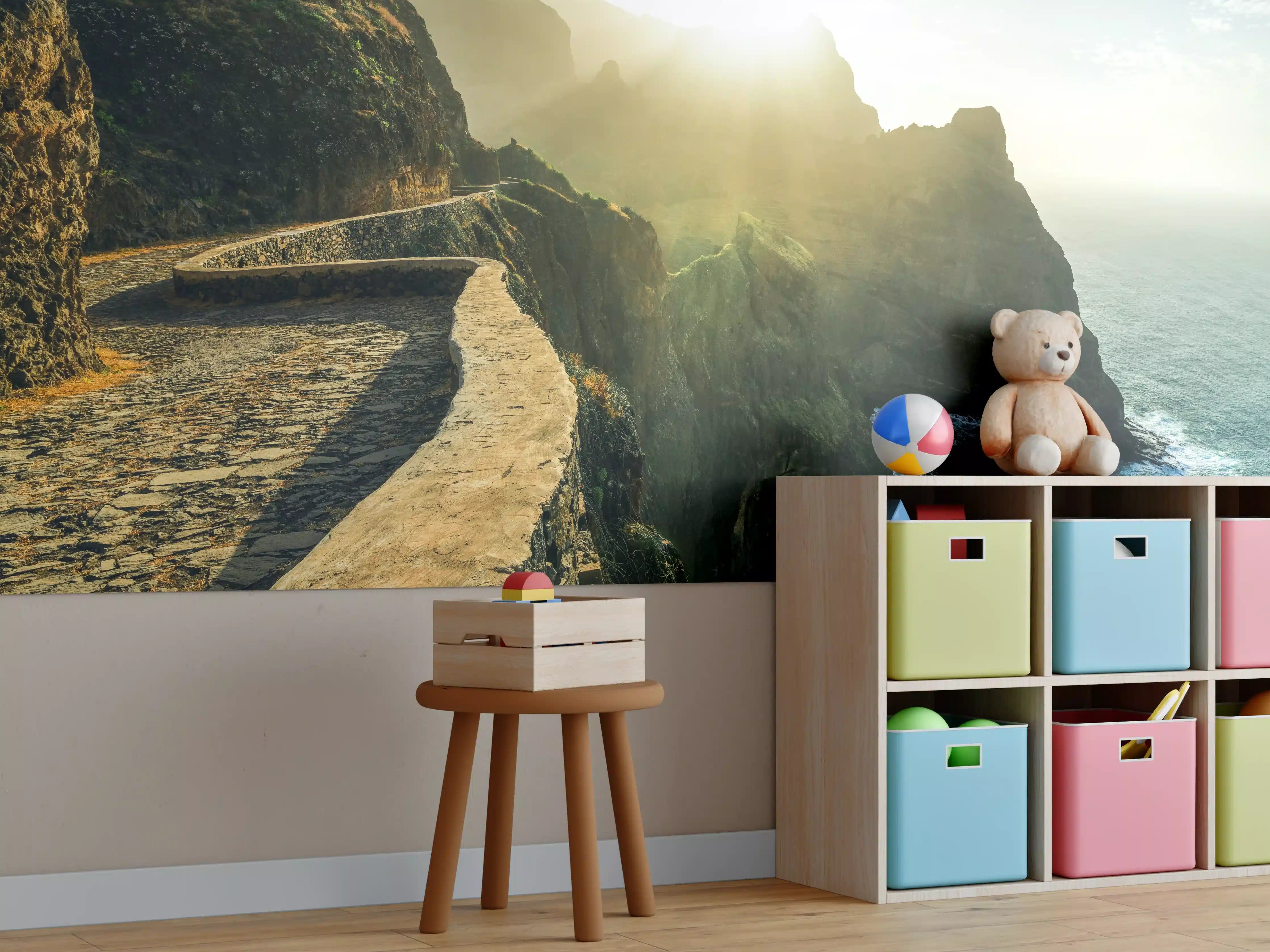 Kinderzimmer Wandgestaltung - Küstenweg bei Sonnenaufgang