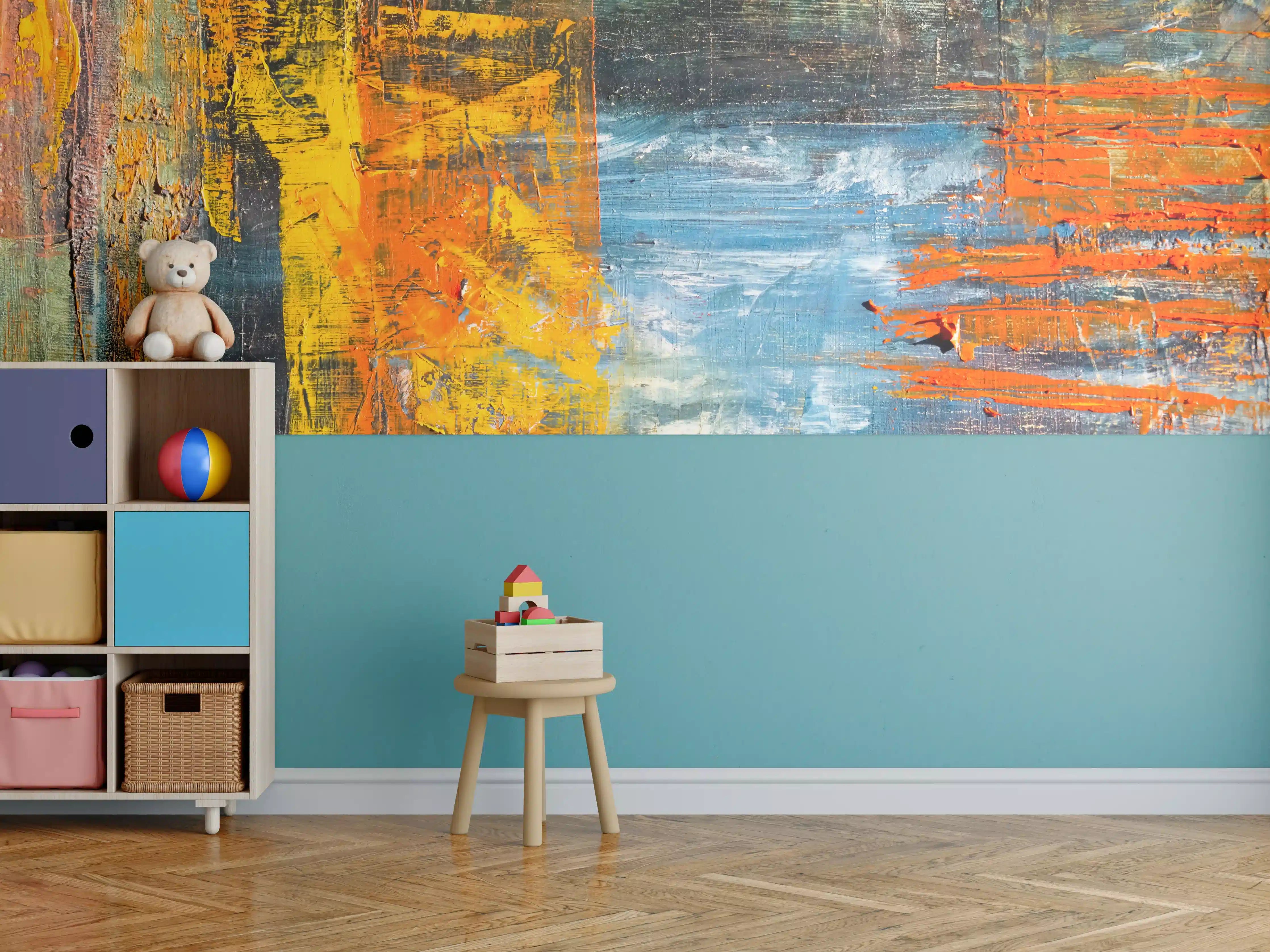 Kinderzimmer Wandgestaltung - Kunst Malerei - Vintage