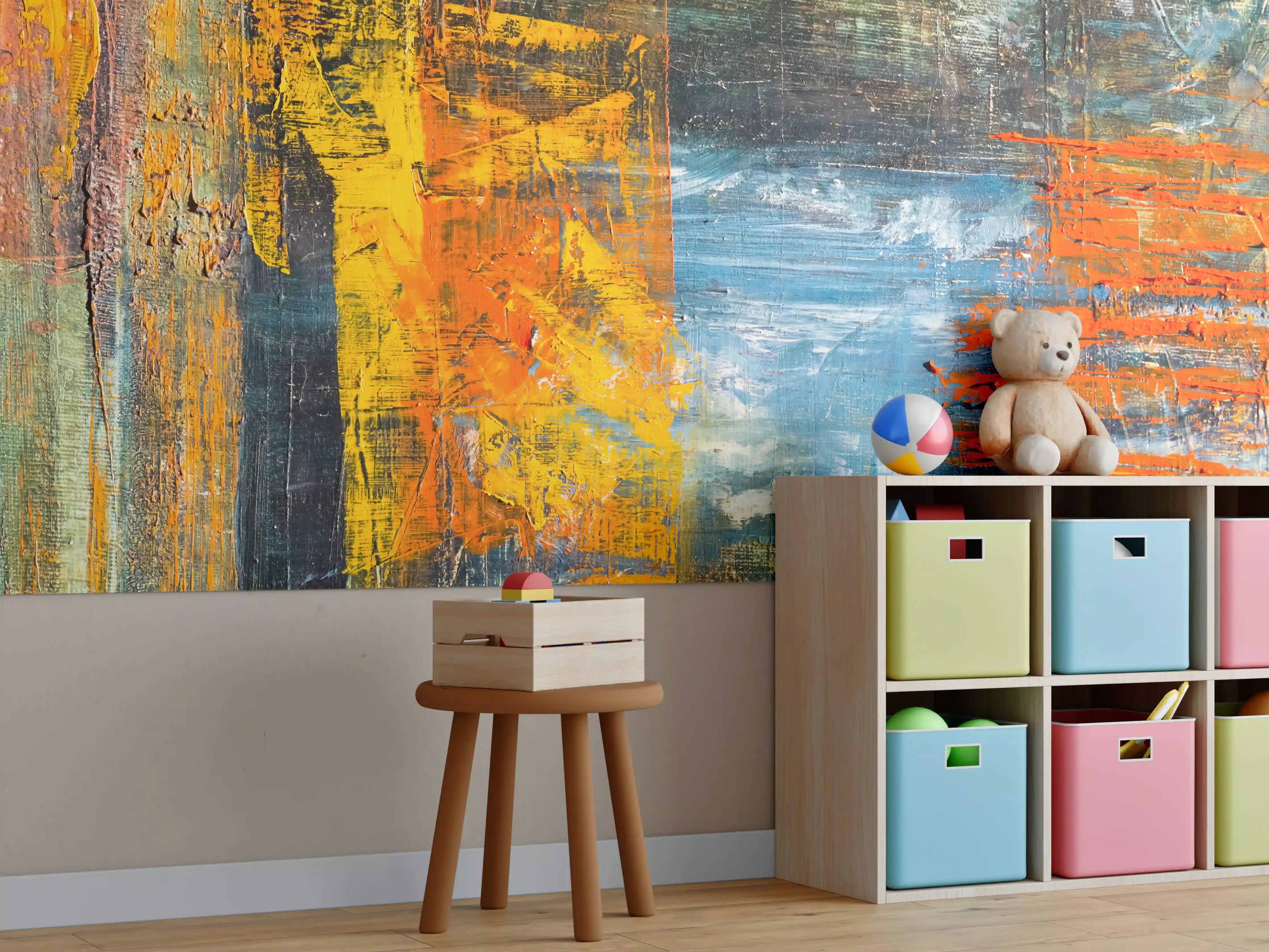 Kinderzimmer Wandgestaltung - Kunst Malerei - Vintage