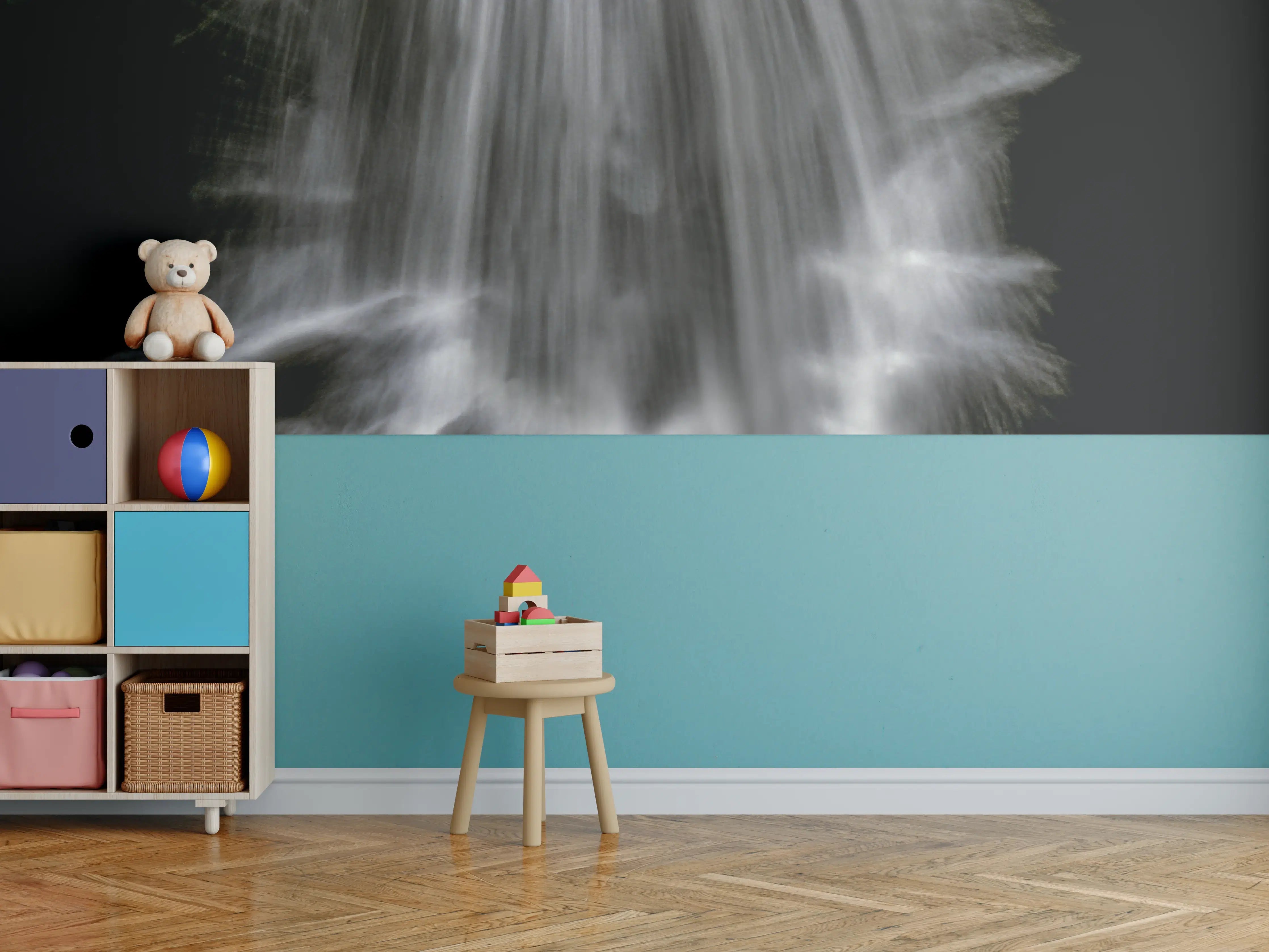 Kinderzimmer Wandgestaltung - Kunstvoller Wasserfall