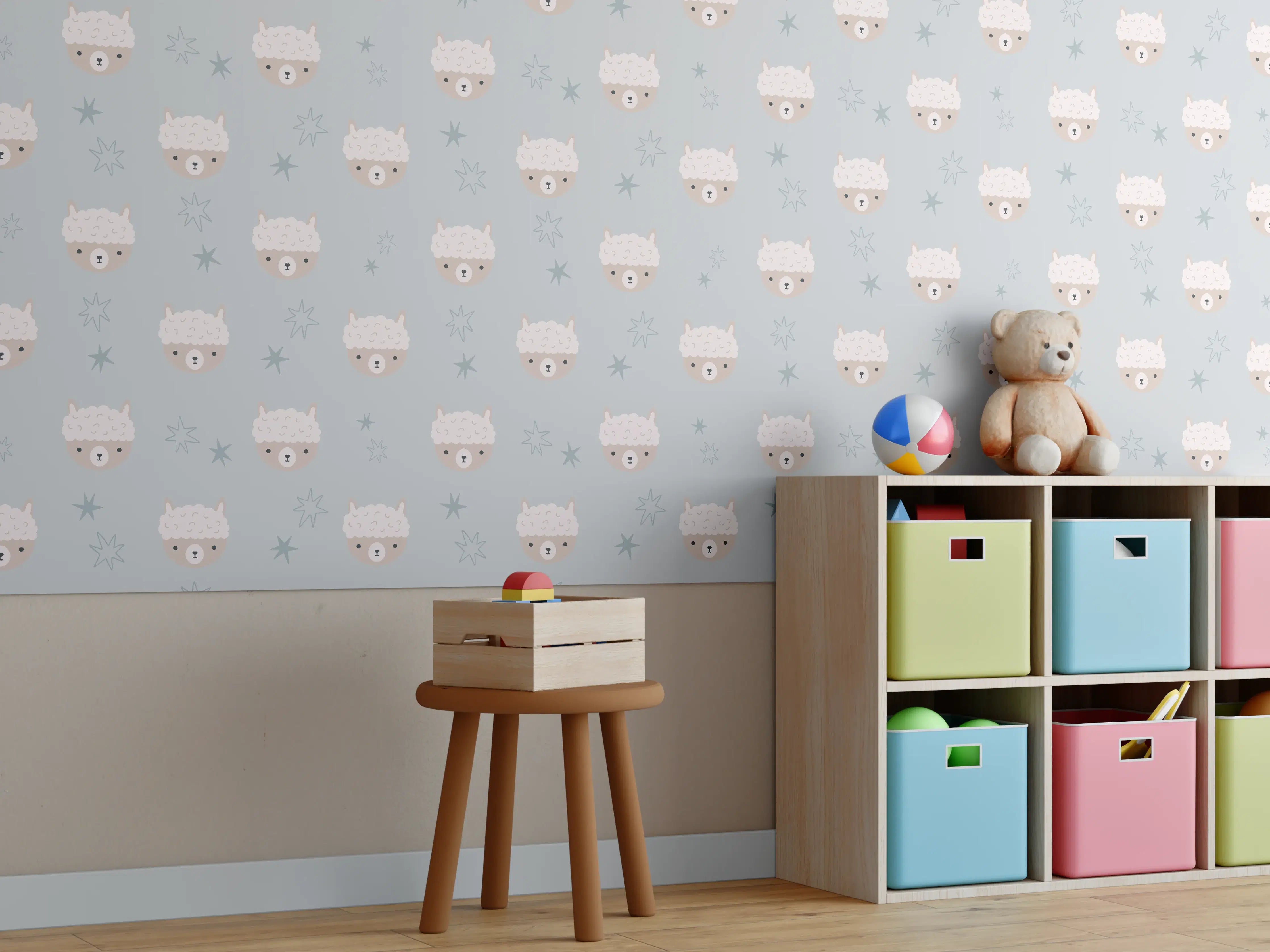 Kinderzimmer Wandgestaltung - Kuschelige Katzenmotive in Pastellfarben