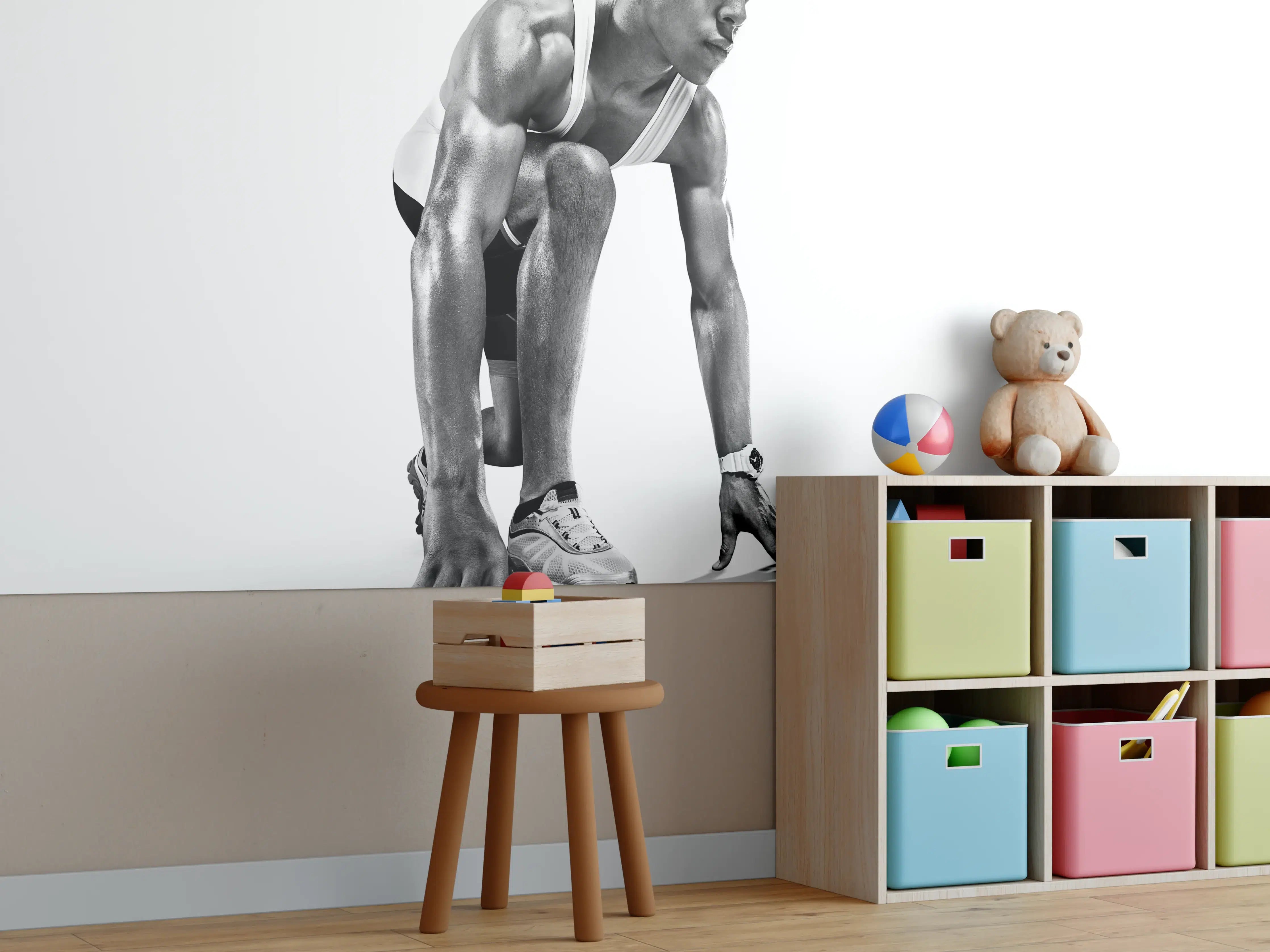 Kinderzimmer Wandgestaltung - Läufer bereitet sich vor