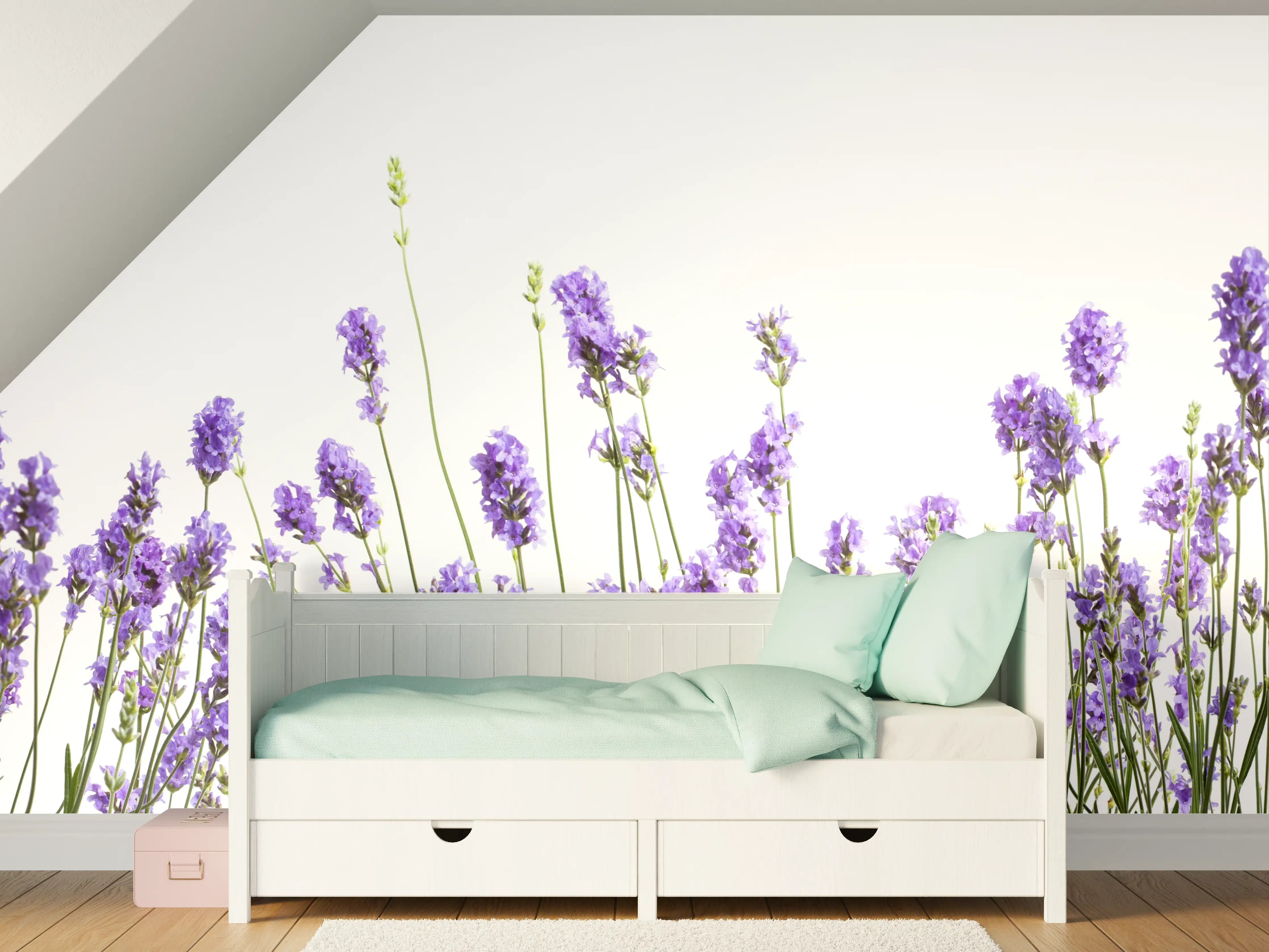 Kinderzimmer Wandgestaltung - Lavendelblüten in zarten Lilatönen