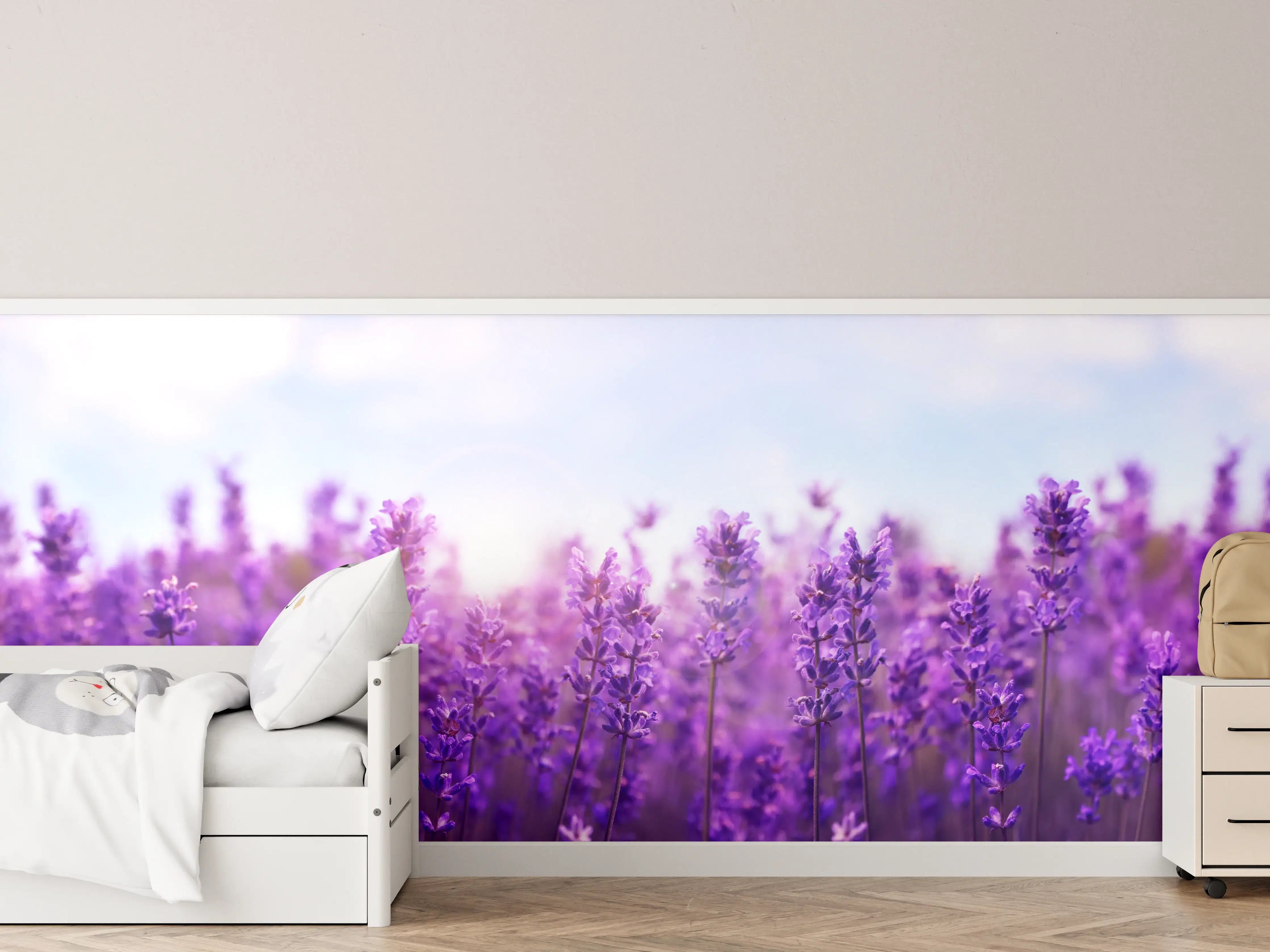 Kinderzimmer Wandgestaltung - Lavendelfeld in Lila