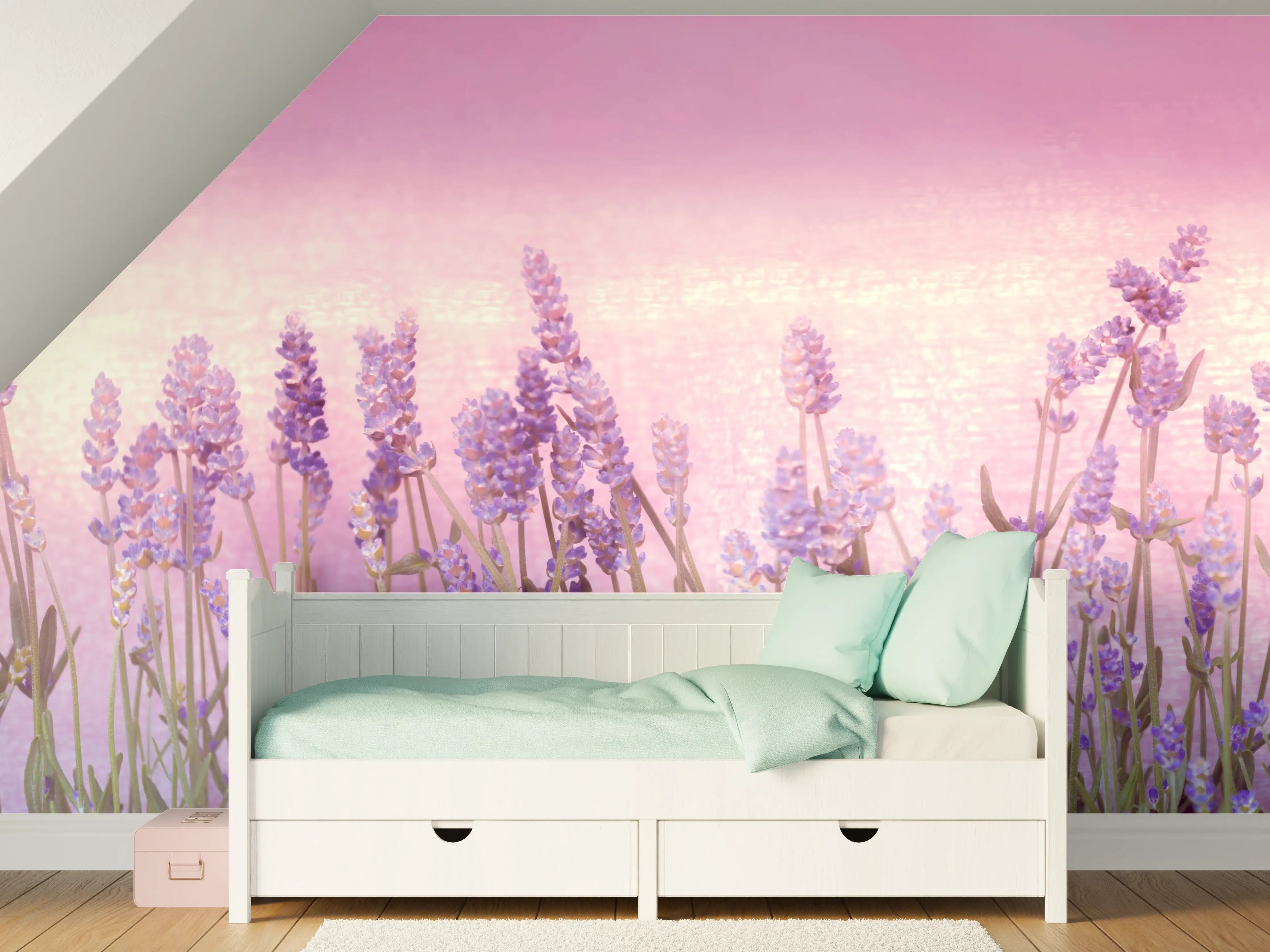 Kinderzimmer Wandgestaltung - Lavendelwiese Rosa-Lila