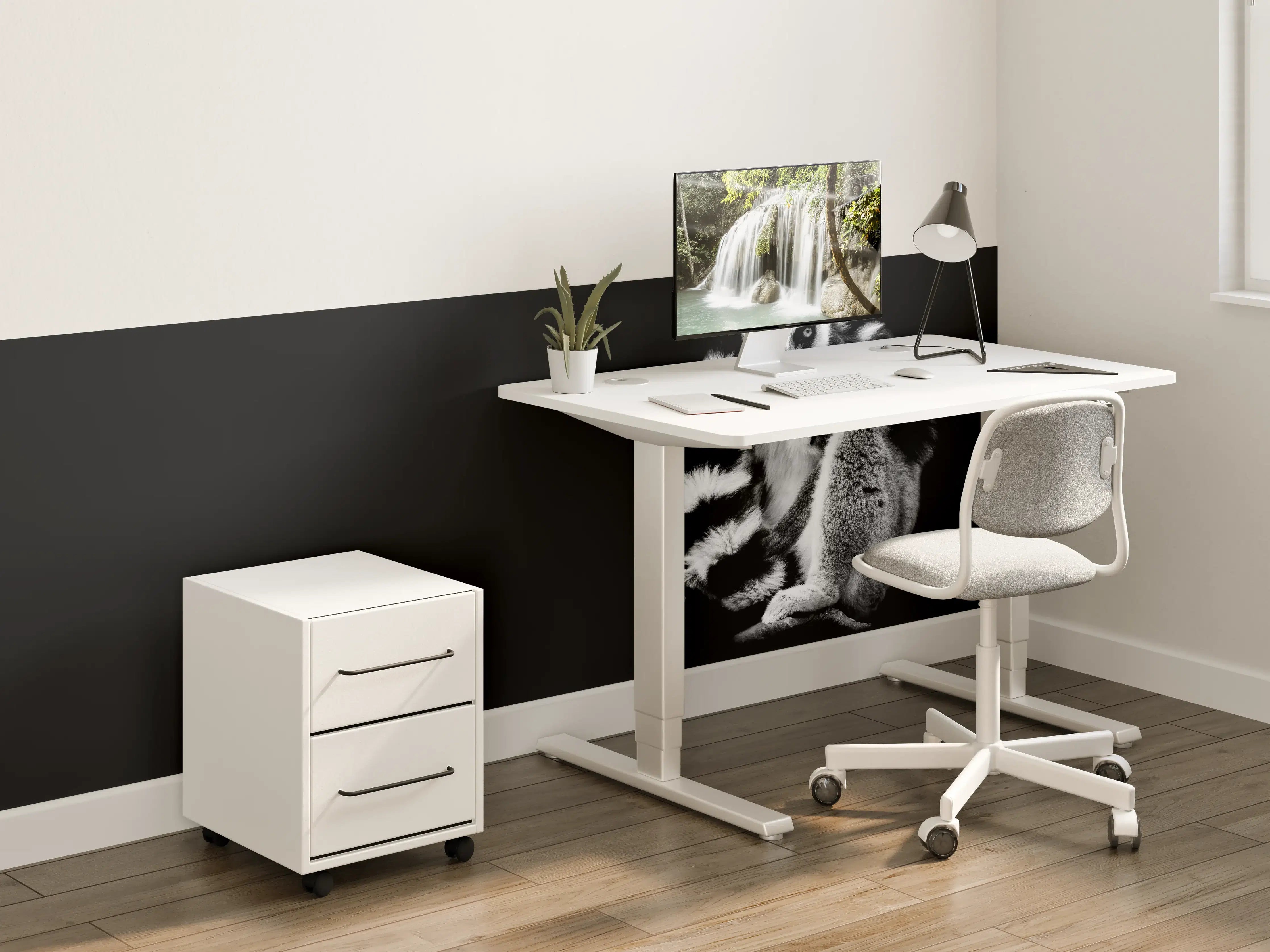 Kinderzimmer Wandgestaltung - Lemur auf schwarzem Hintergrund