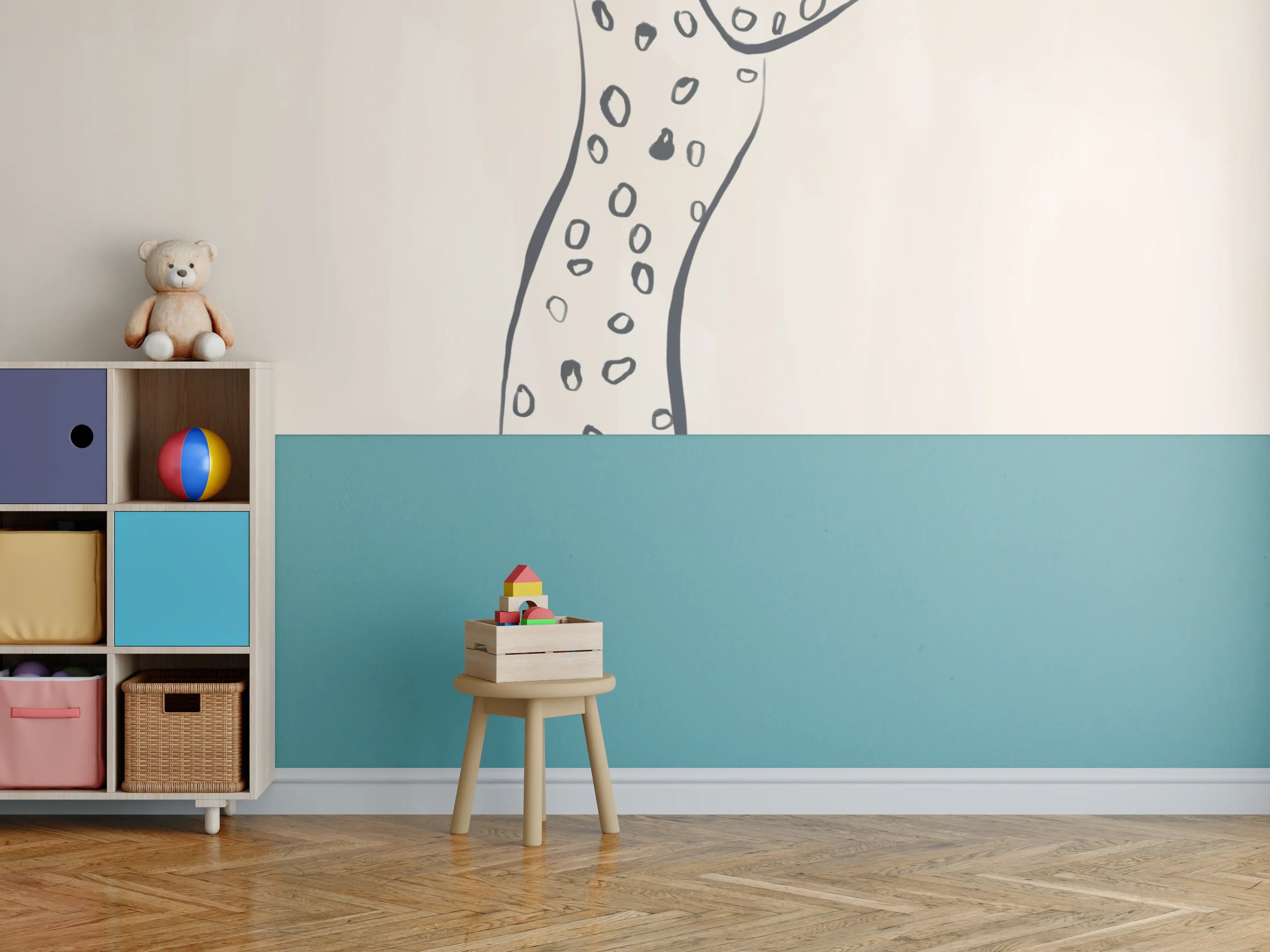 Kinderzimmer Wandgestaltung - Leopard - Einfache Zeichnung