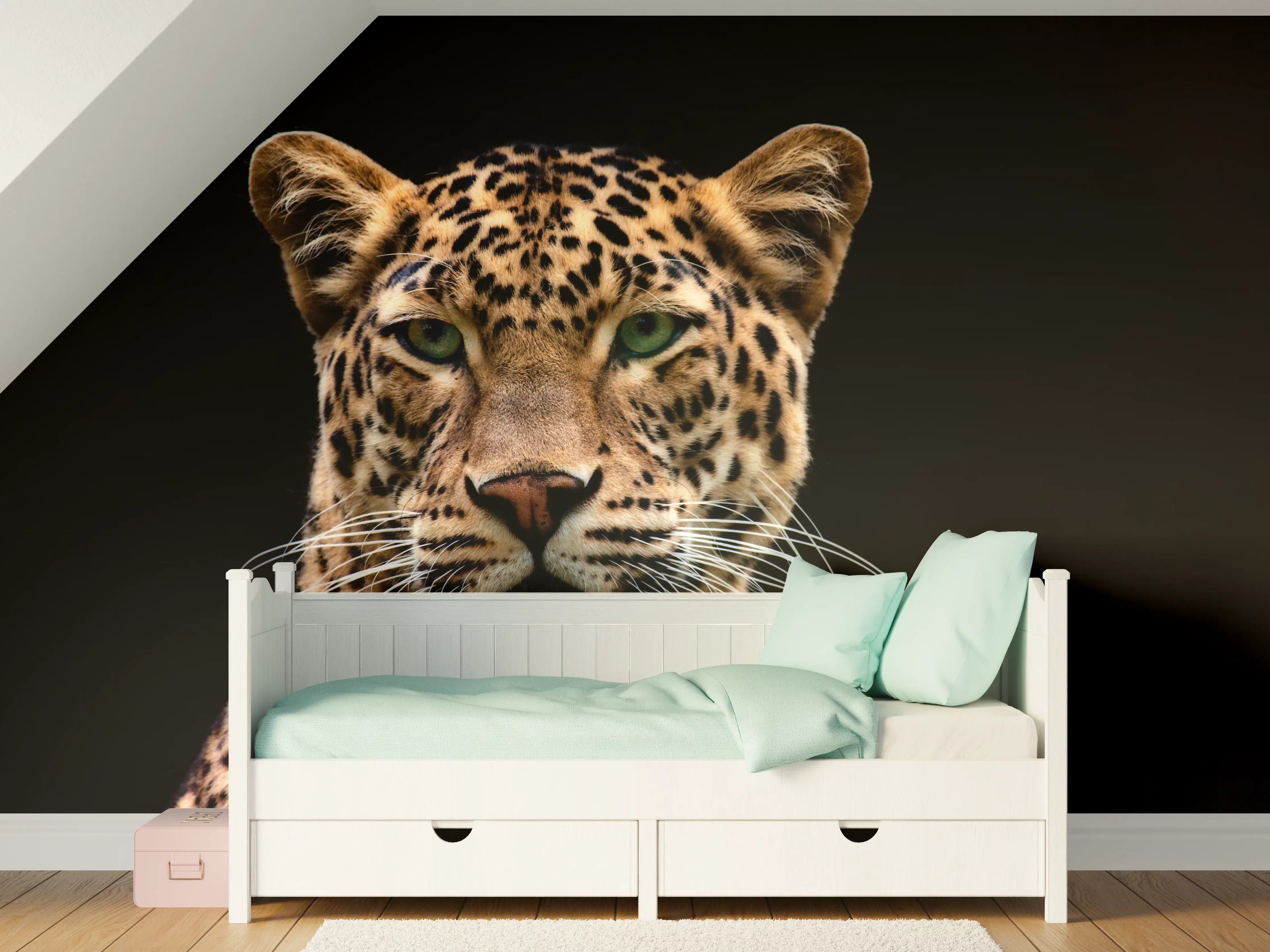 Kinderzimmer Wandgestaltung - Leopard mit majestätischer Ausstrahlung