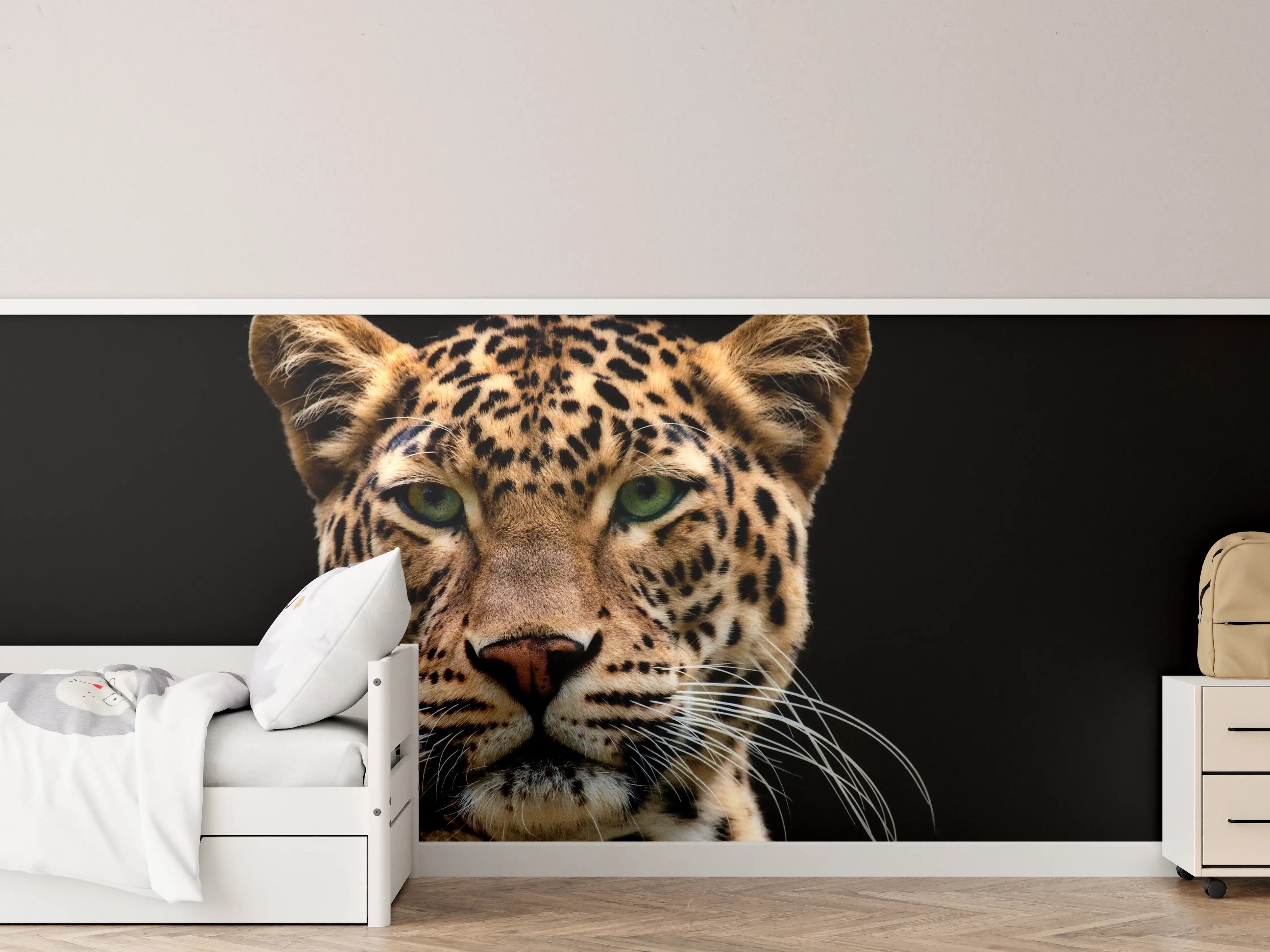 Kinderzimmer Wandgestaltung - Leopard mit majestätischer Ausstrahlung