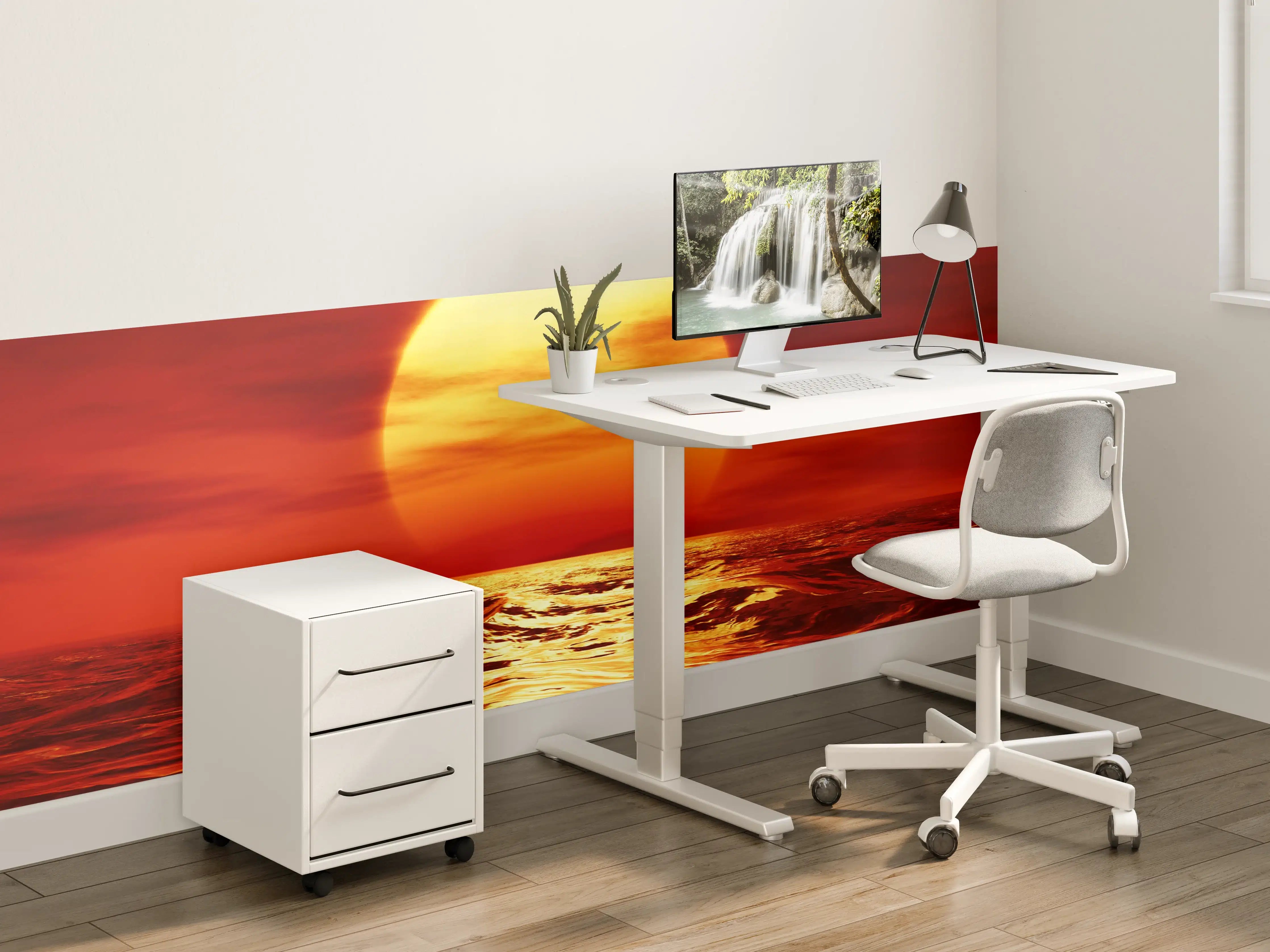 Kinderzimmer Wandgestaltung - Leuchtende Sonnenuntergangsszene