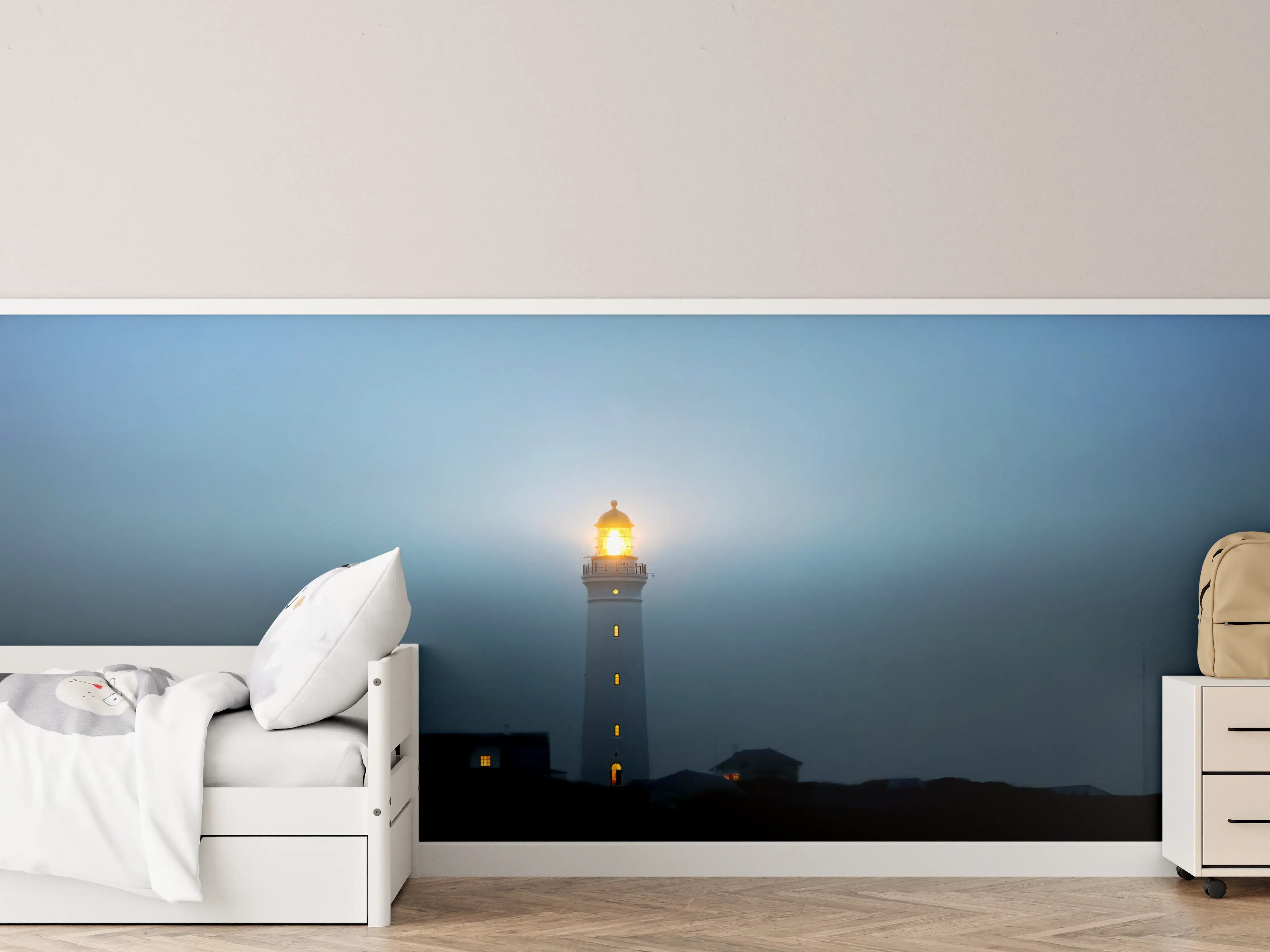 Kinderzimmer Wandgestaltung - Leuchtturm im dunkeln