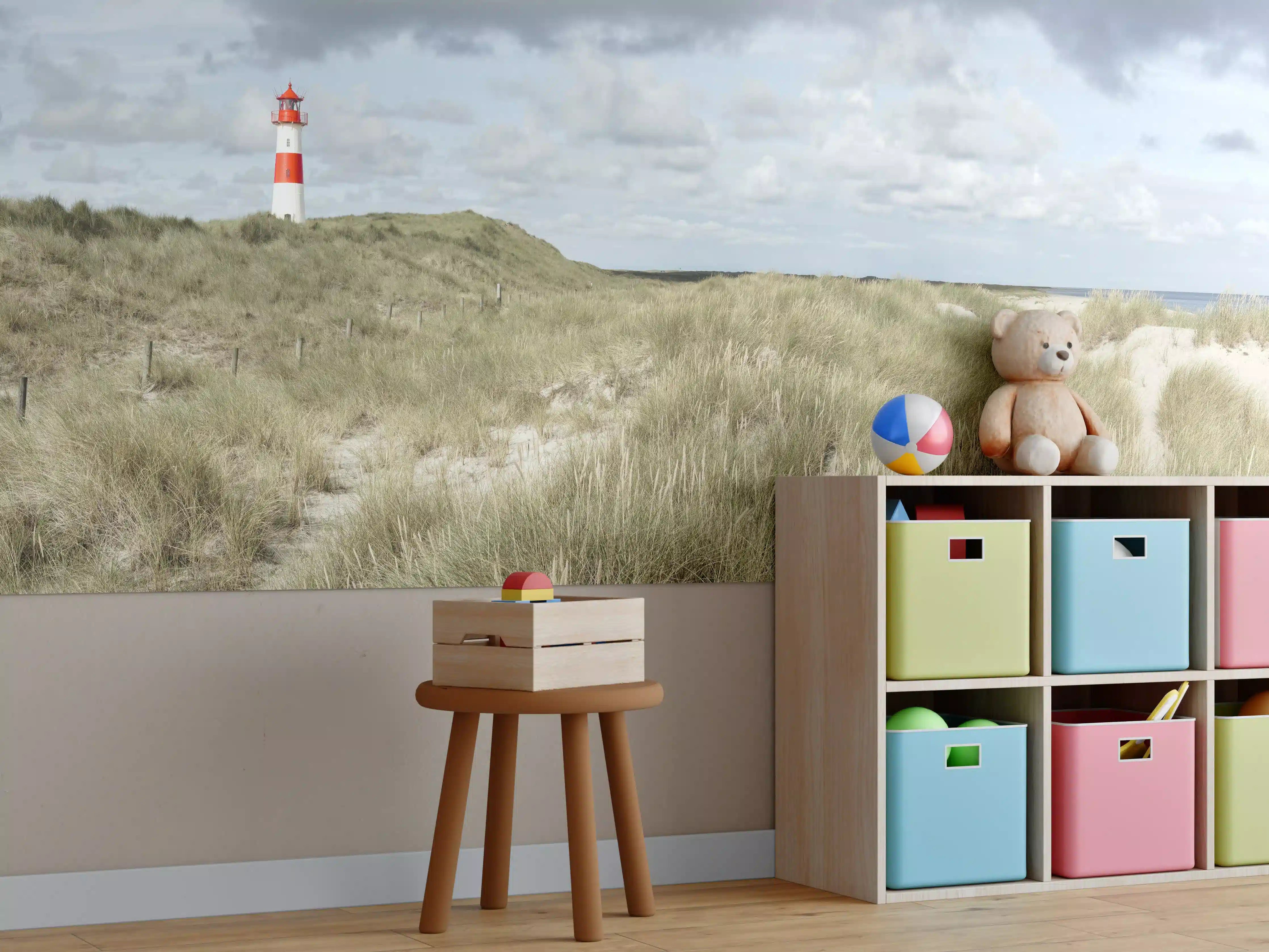 Kinderzimmer Wandgestaltung - Leuchtturm in der Küstenlandschaft