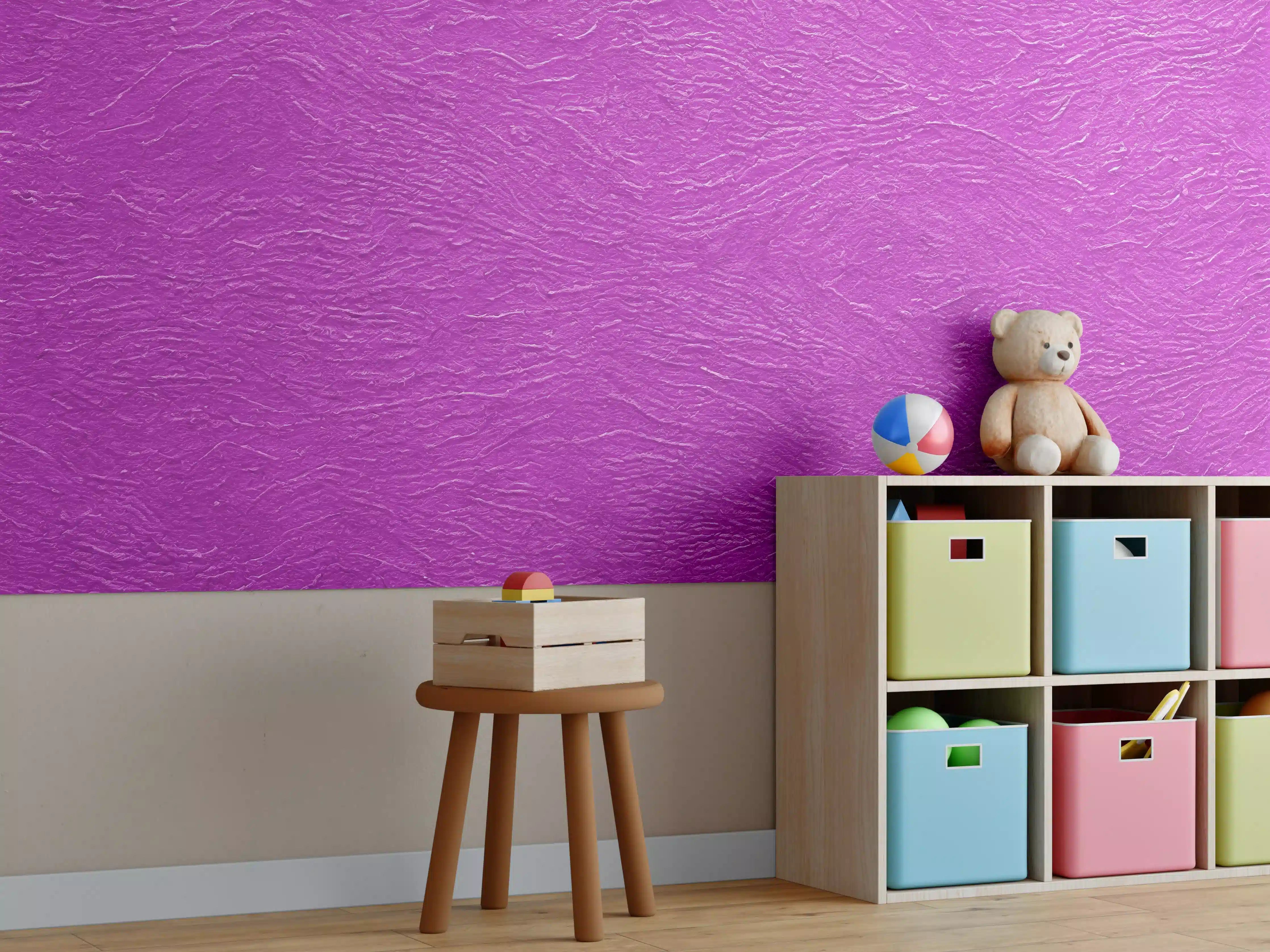 Kinderzimmer Wandgestaltung - Lila Wandmuster
