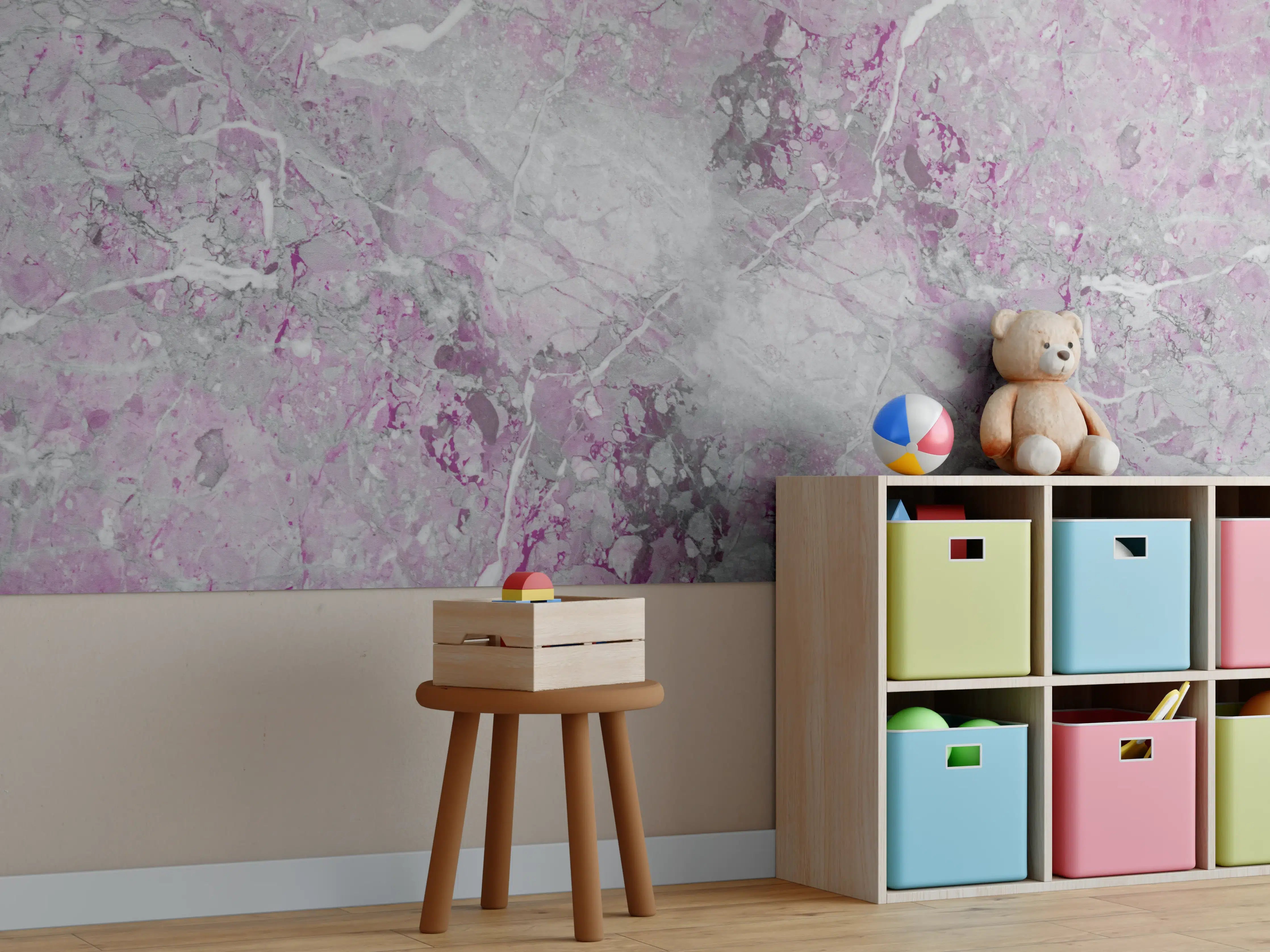 Kinderzimmer Wandgestaltung - Lila fleckige Marmor Hintergrund