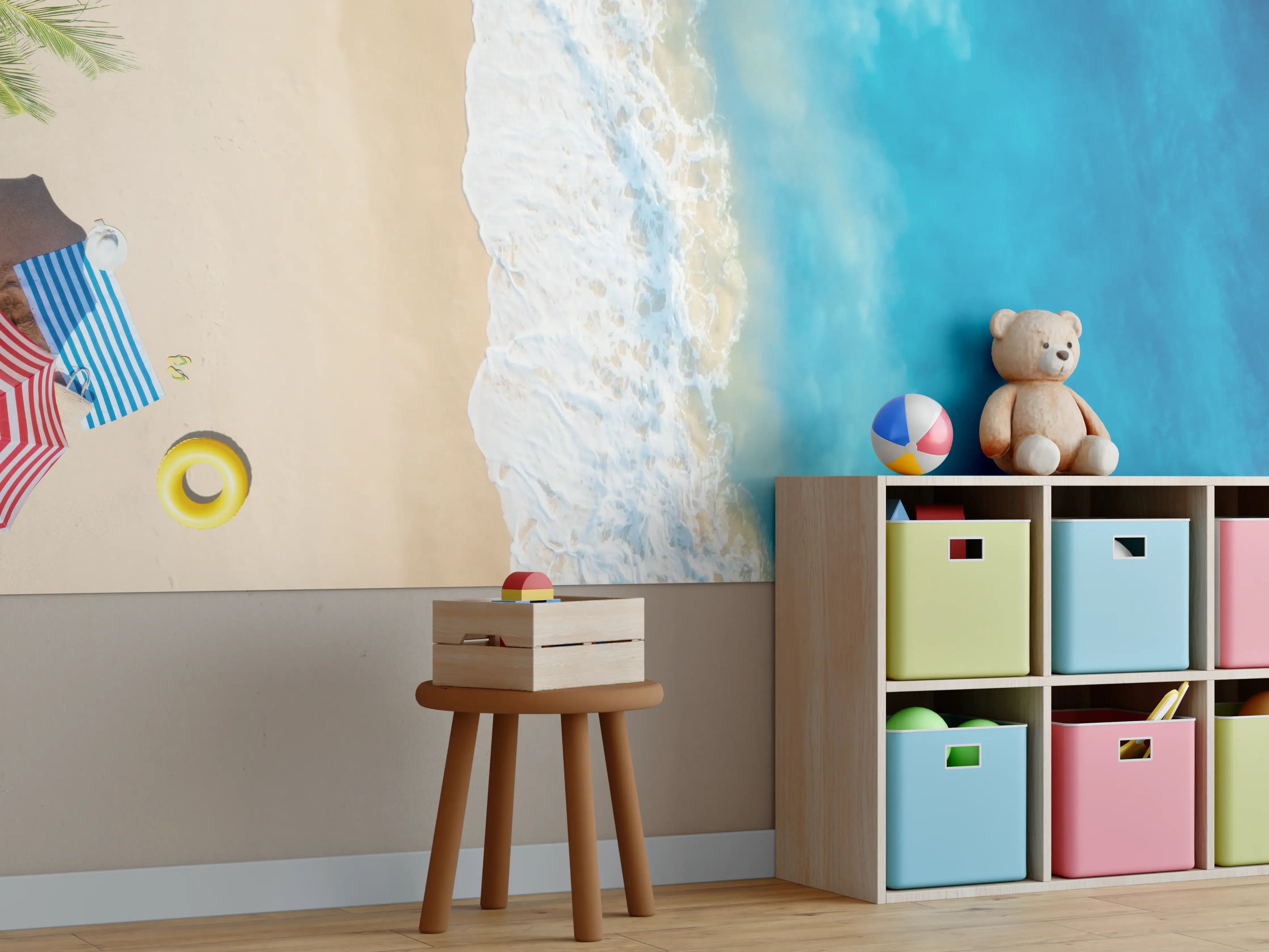 Kinderzimmer Wandgestaltung - Luftaufnahme von Regenschirm